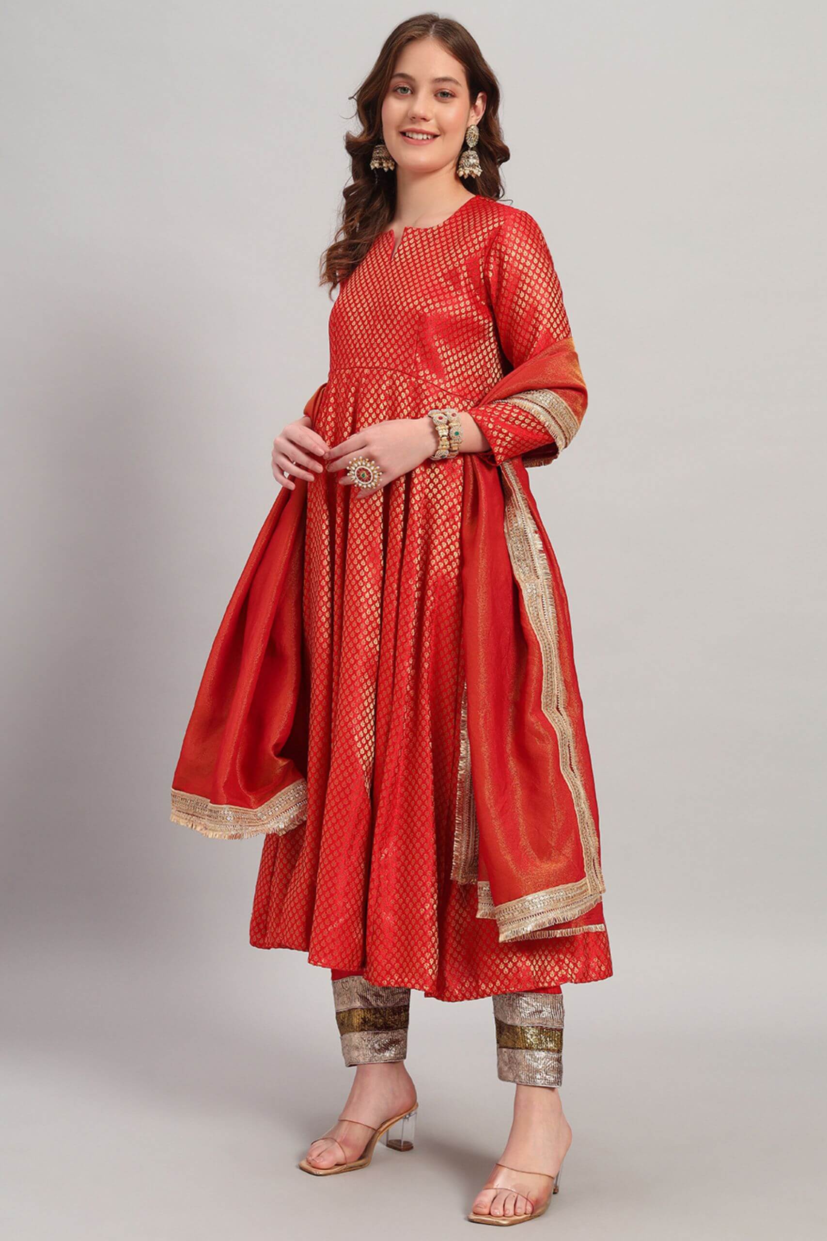 Banarasi Brocade Anarkali Kurta Set image 4
