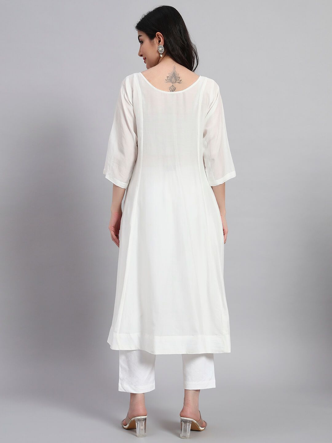 Muslin Cotton Gethered Kurta Set image 6
