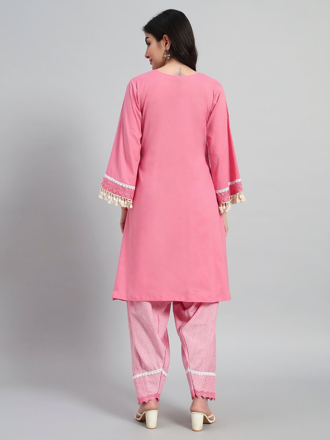 Cambric Cotton Kurta With Farsi Salwar image 6