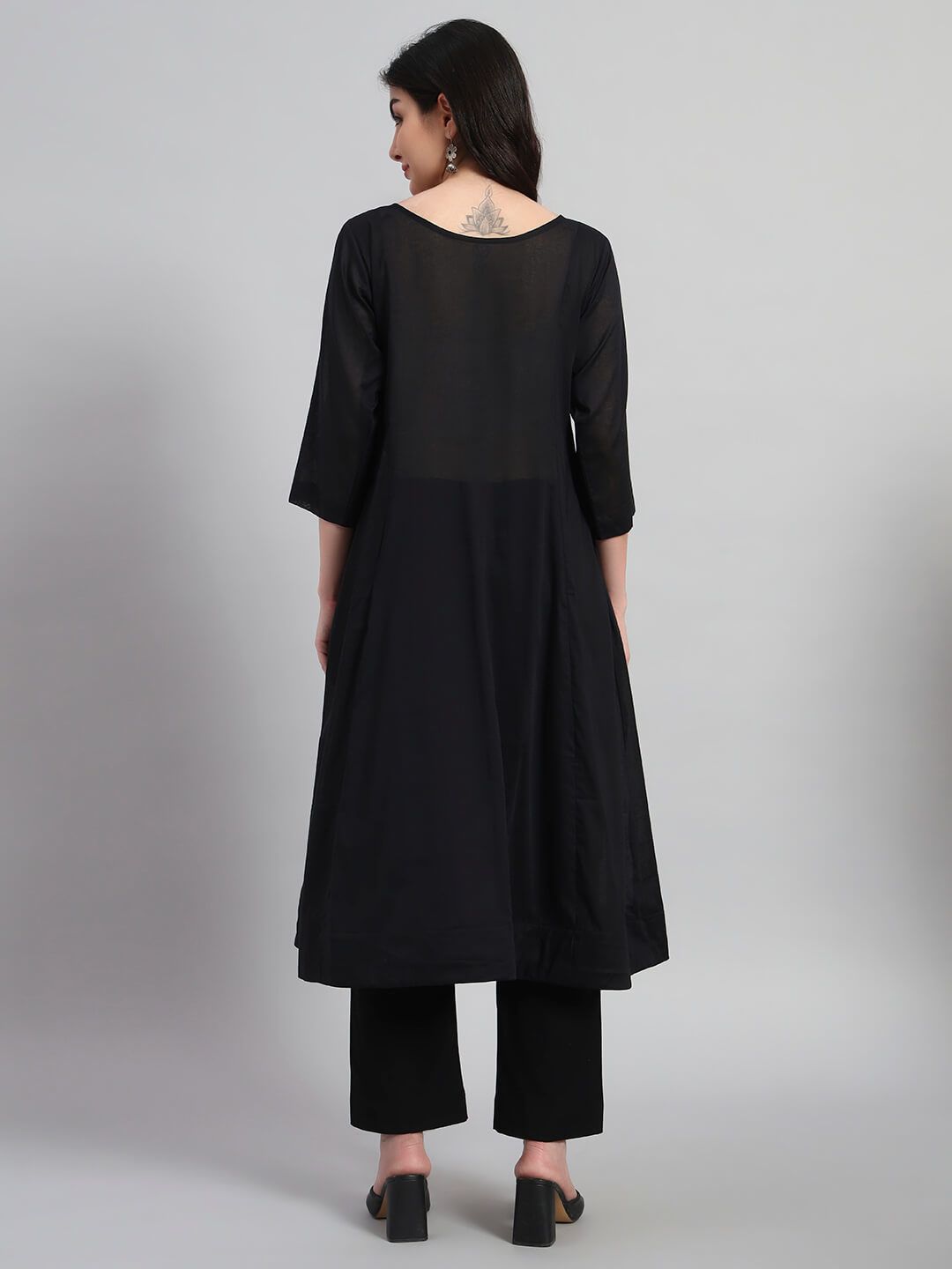 A-line Gethered Cotton Kurta Set image 5