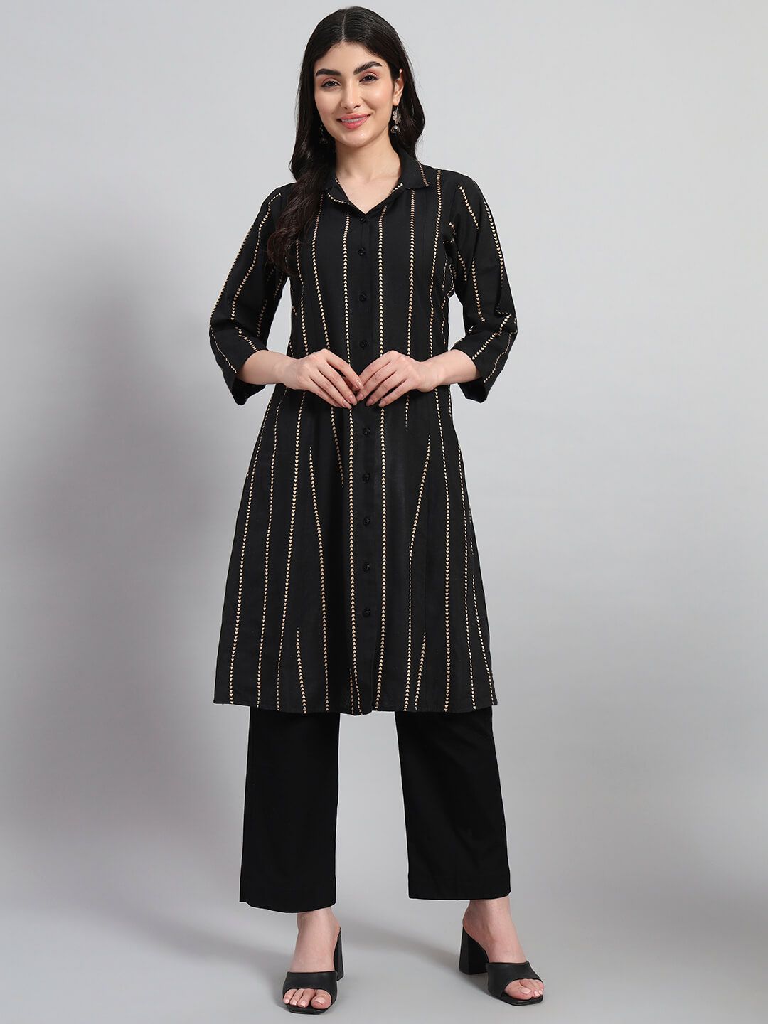 Cotton A-line Kurta Set image 3