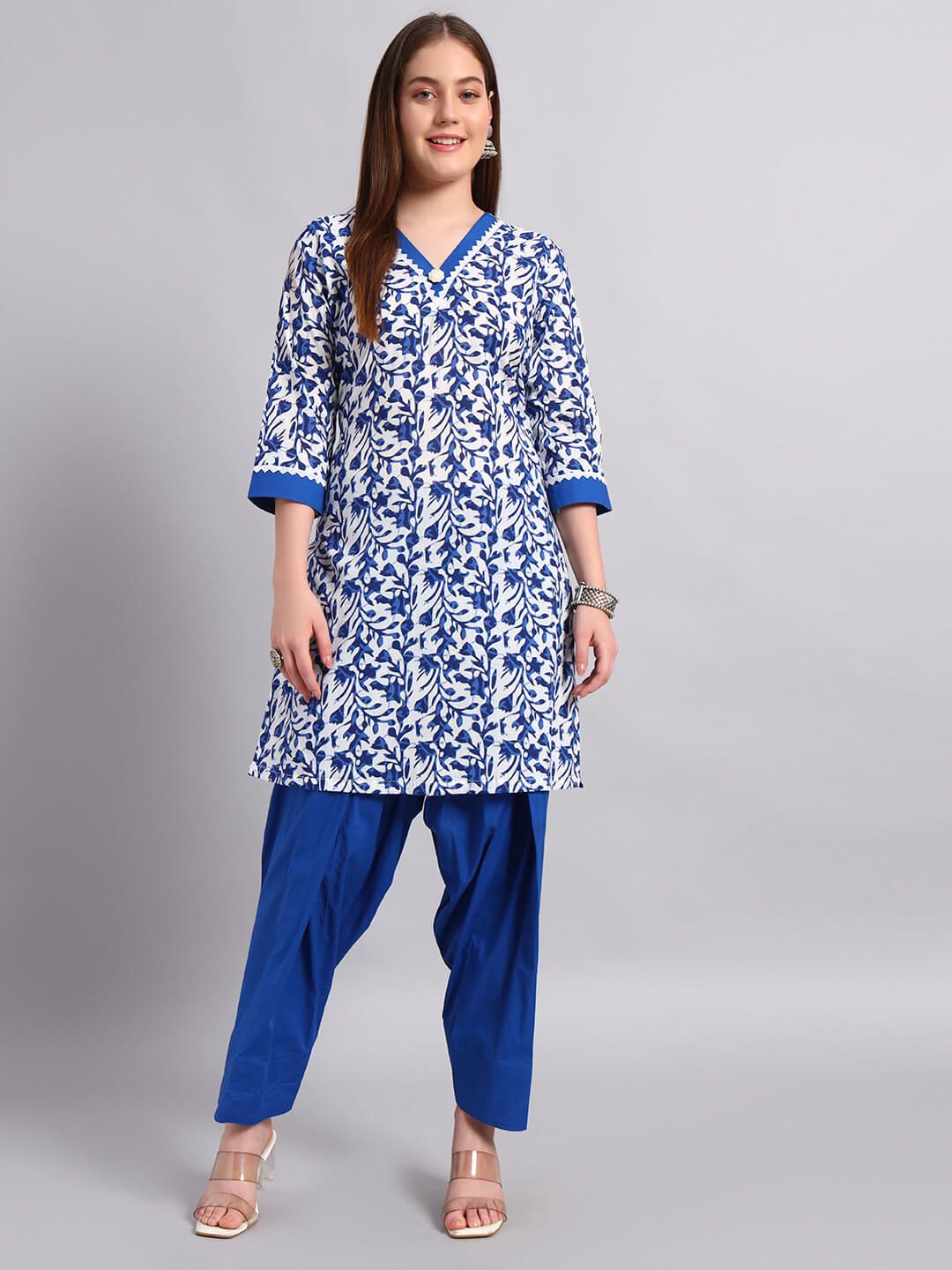 Hand Block Cotton Kurta With Salwar image 4