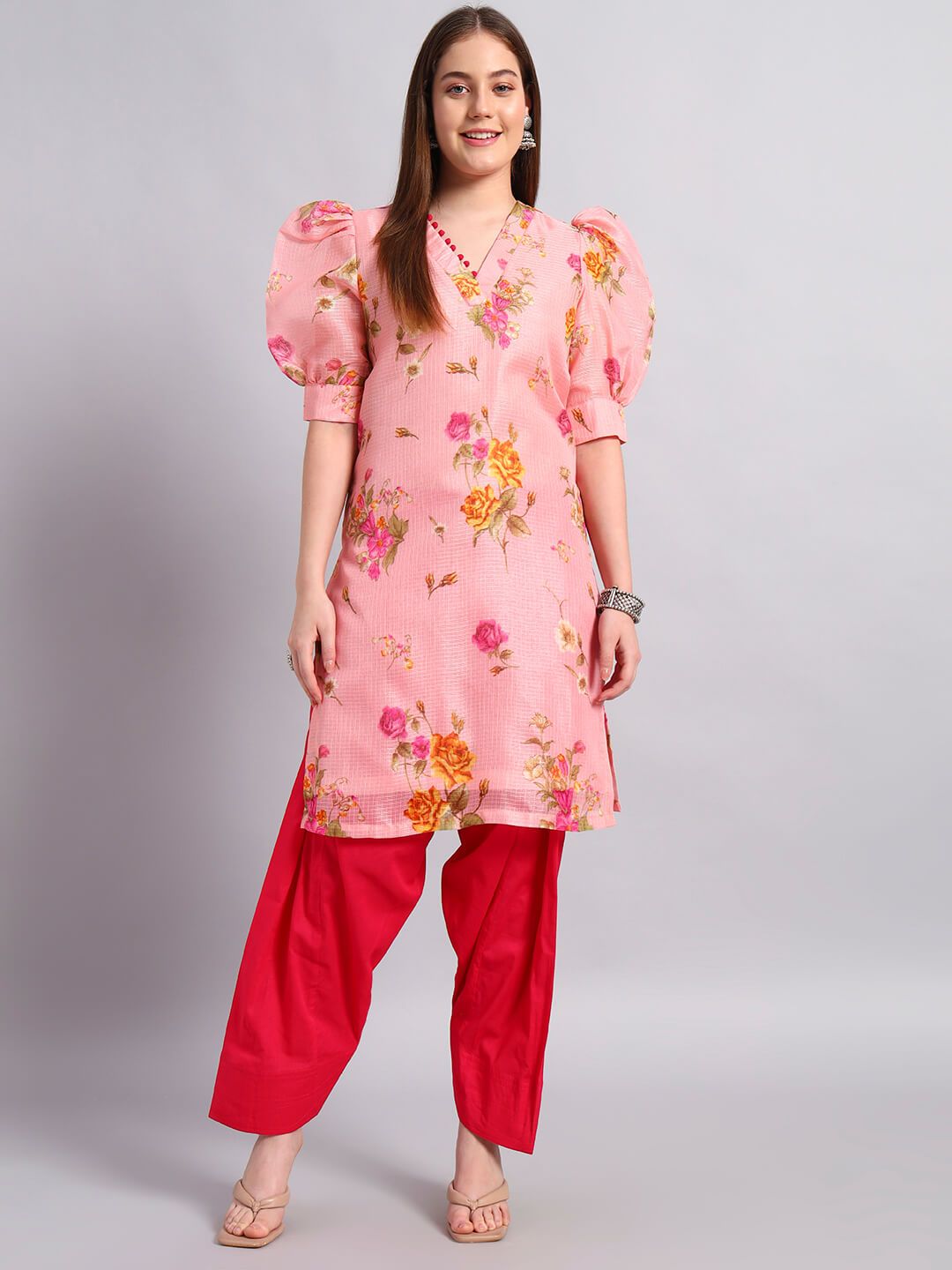 Kotadoria Floral Print Kurta Salwar Set image 4