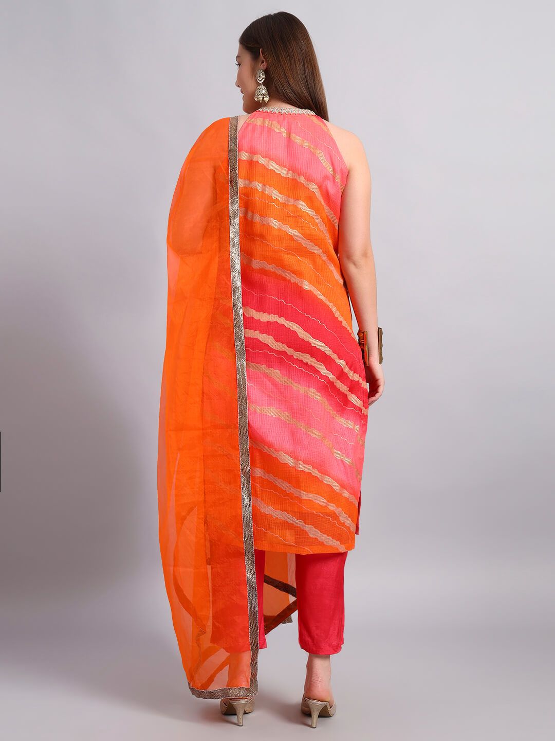 Kotadoria Leheria Kurta Set With Organza Dupatta image 6
