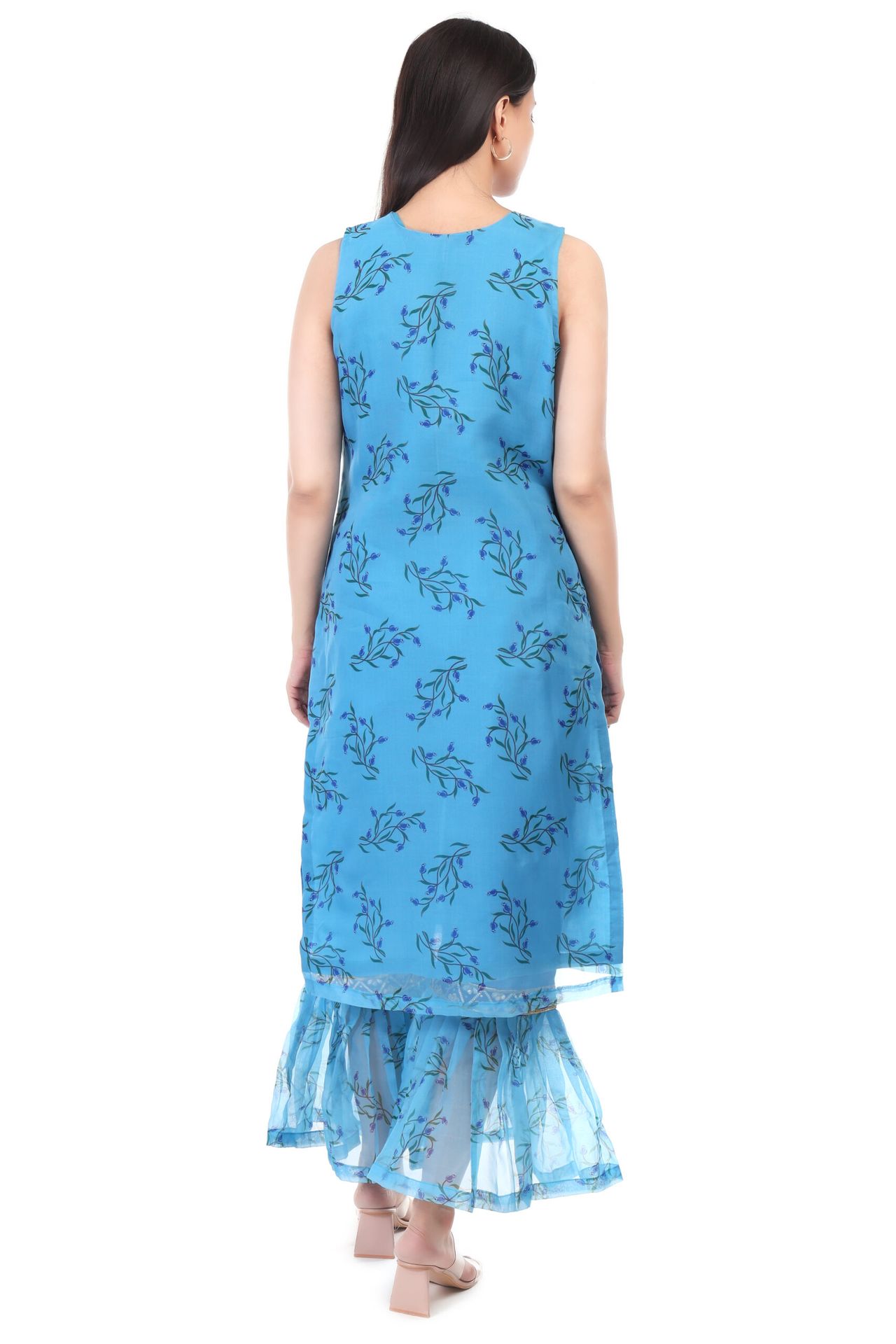 Orgenzza Sleeveless Kurta With Sharara Pant image 5