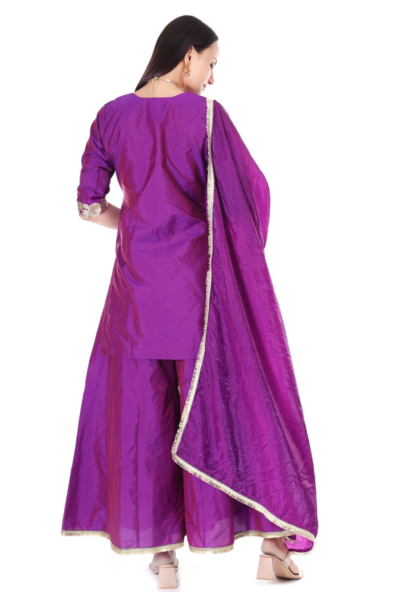 Silk Sharara Set With Orgenzza Dupatta image 5