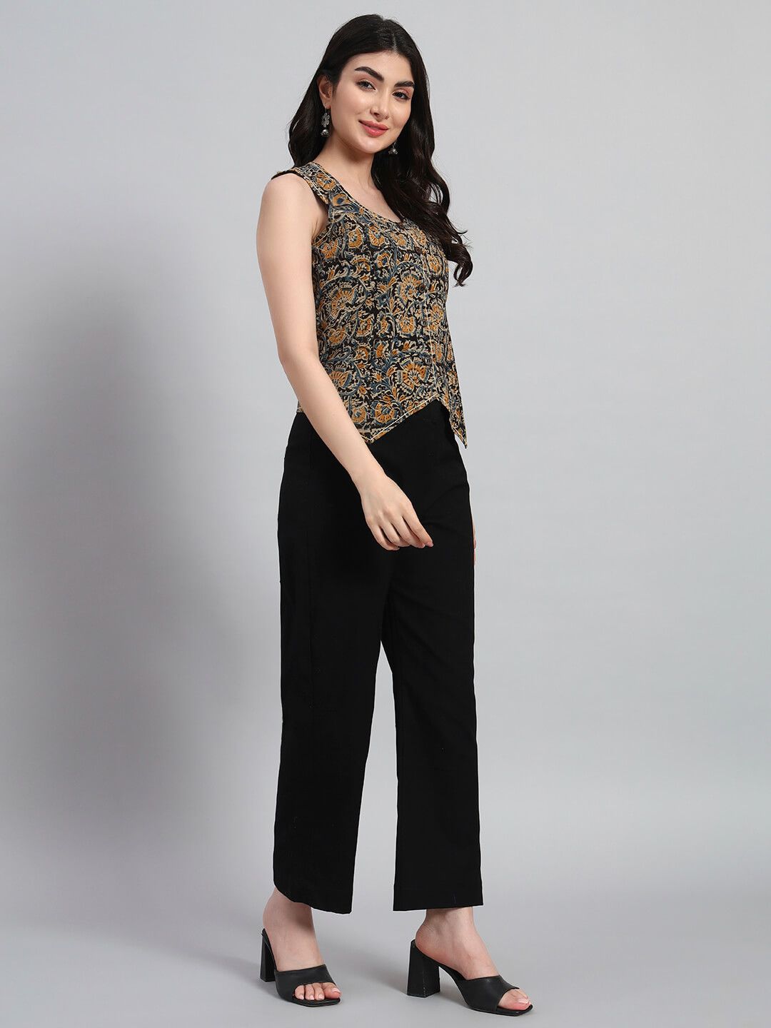 Cotton Kalamkari Basket Top With Pant image 4