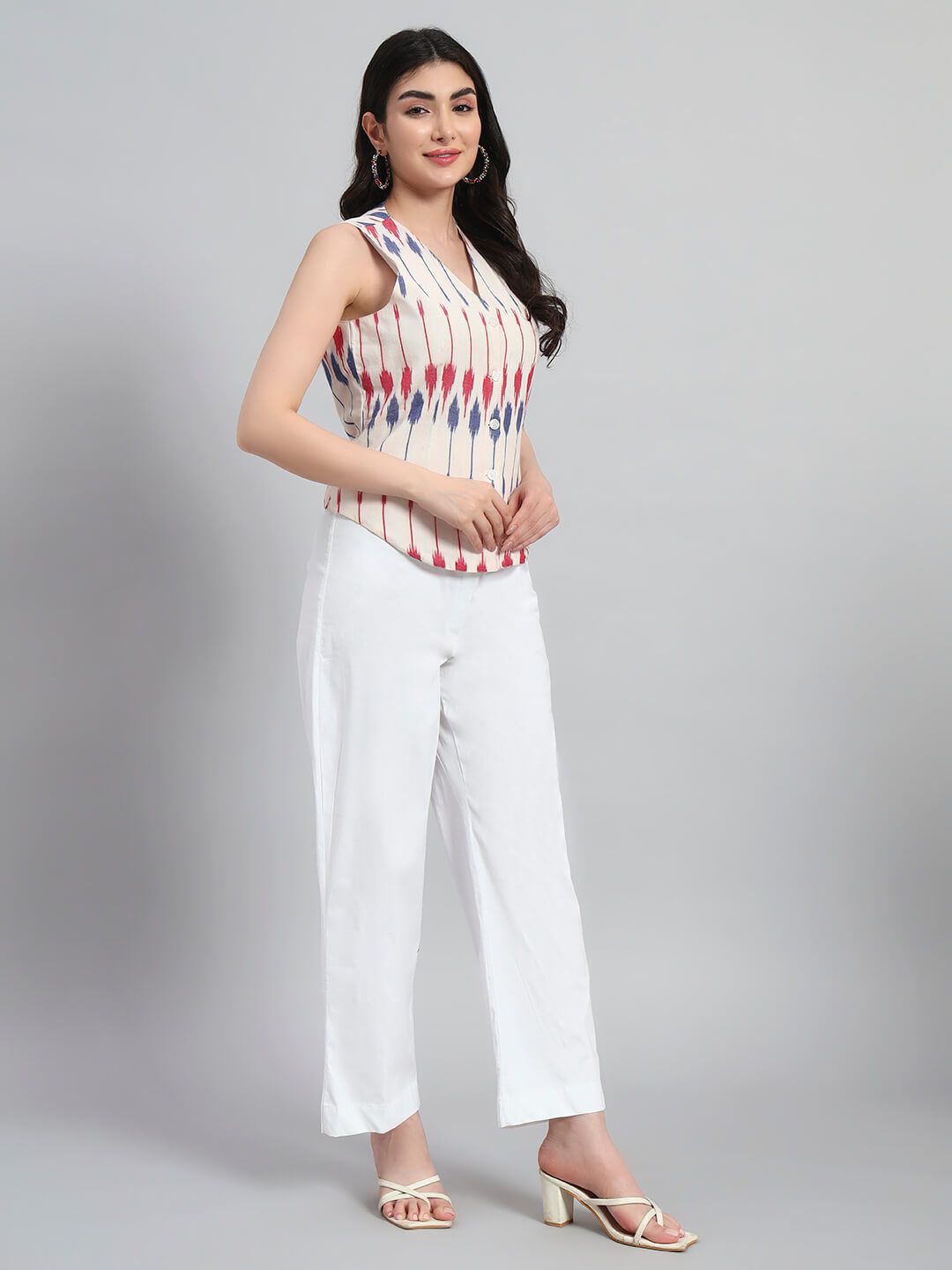 Cotton Ikat Basket Top With Pant image 4