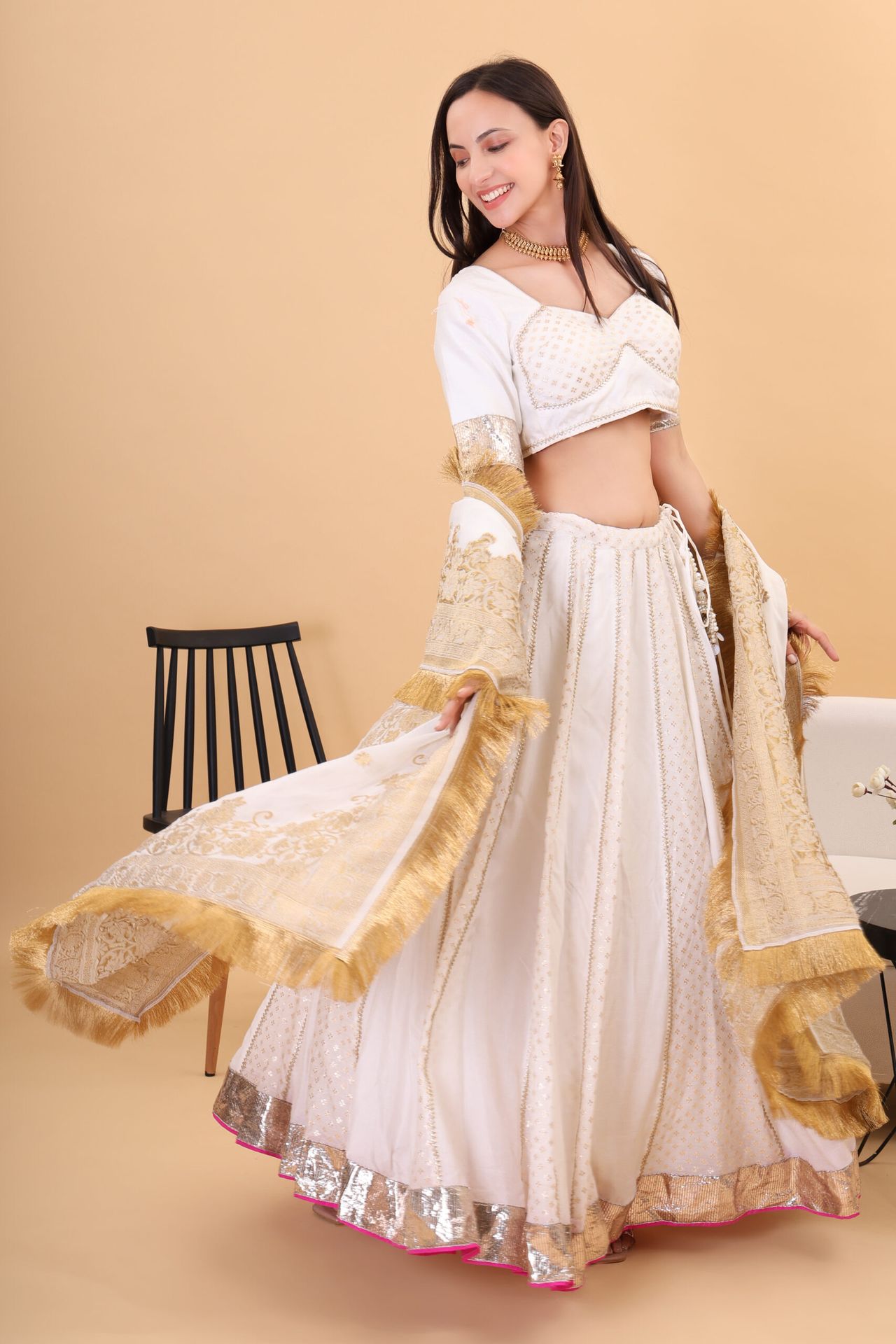 Chanderi Silk Lehanga Set With Georgette Dupatta image 3