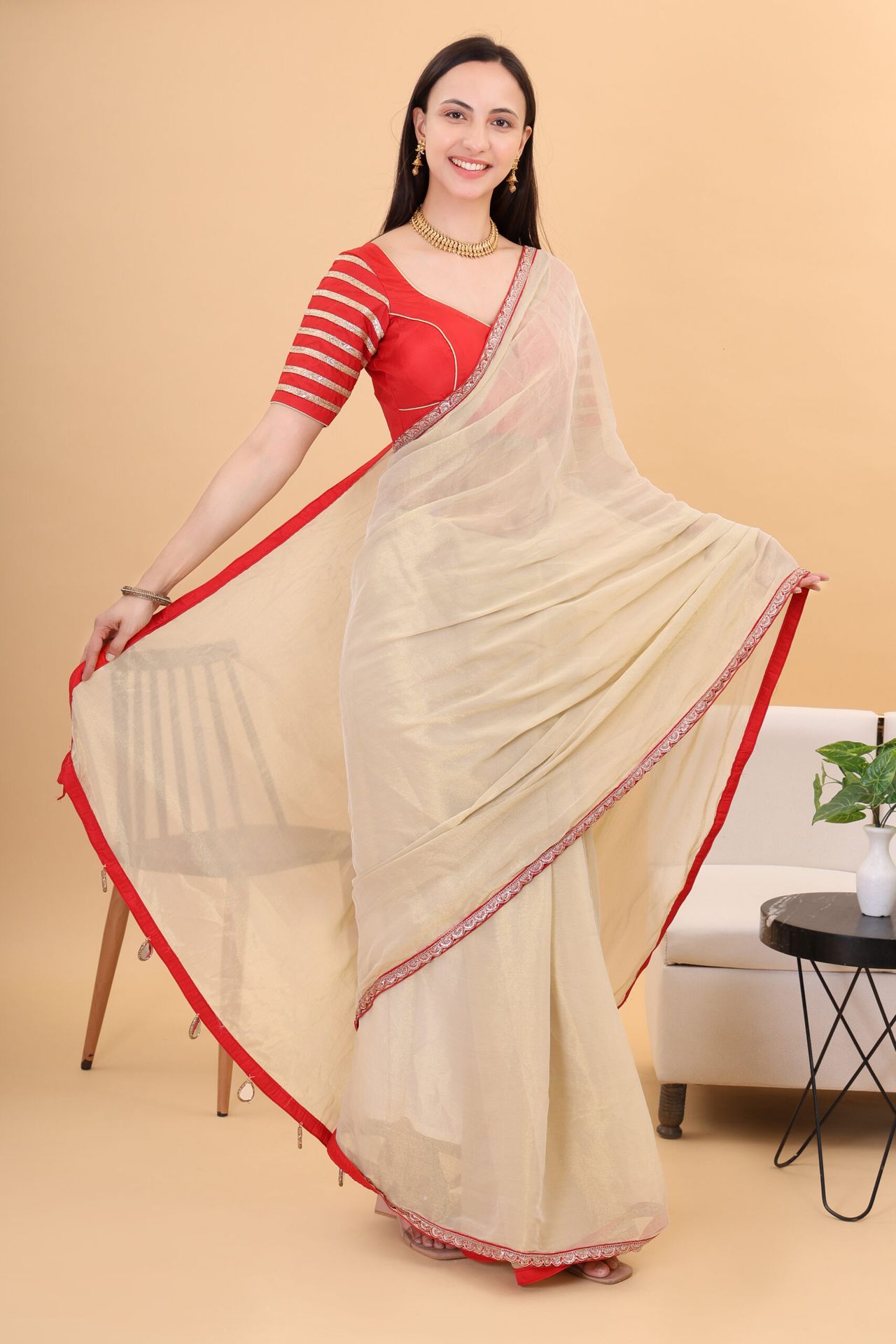 Tissue Silk Saree With Silk Blouse image 3