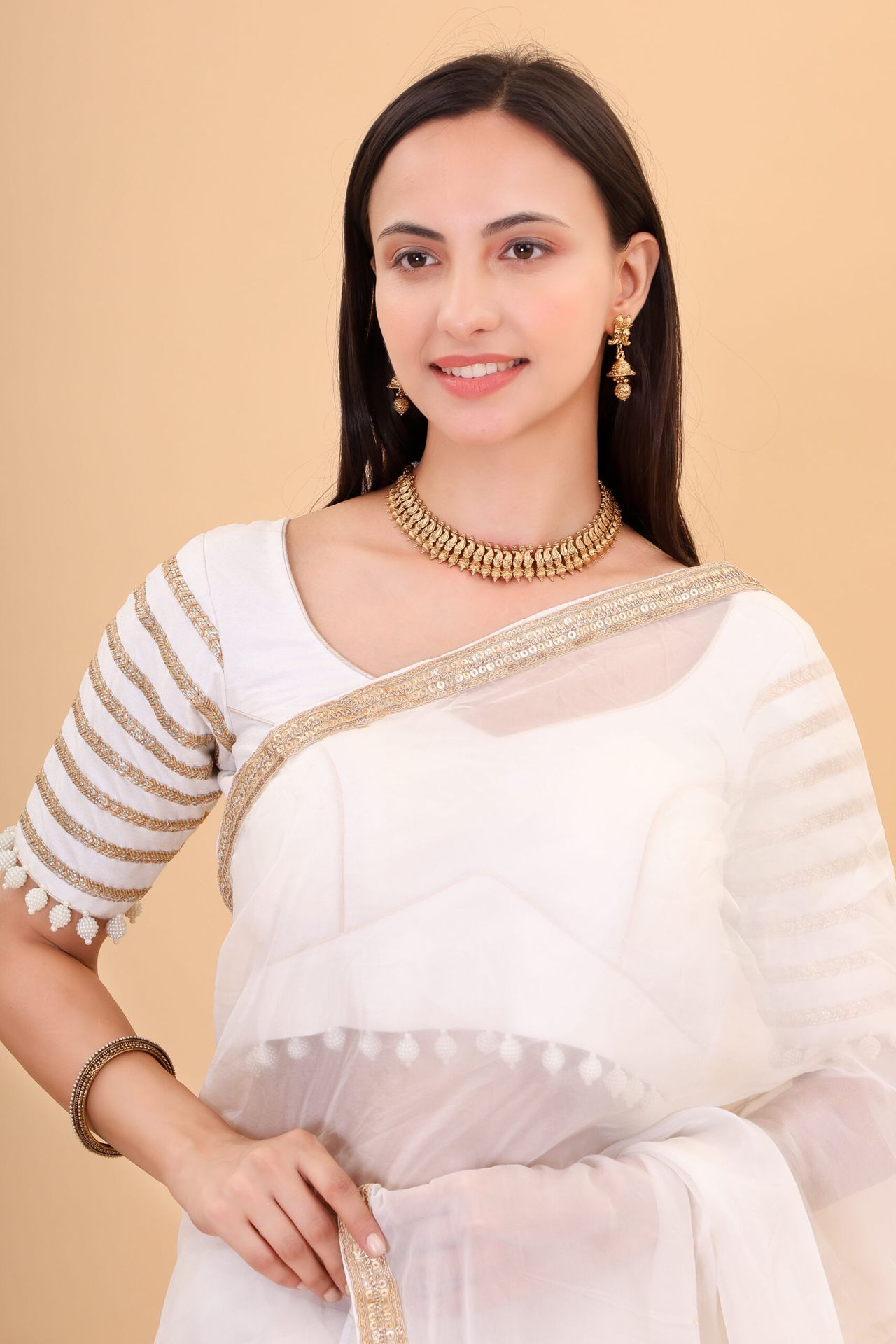 Orgenzza Saree With Silk Padded Blouse image 3