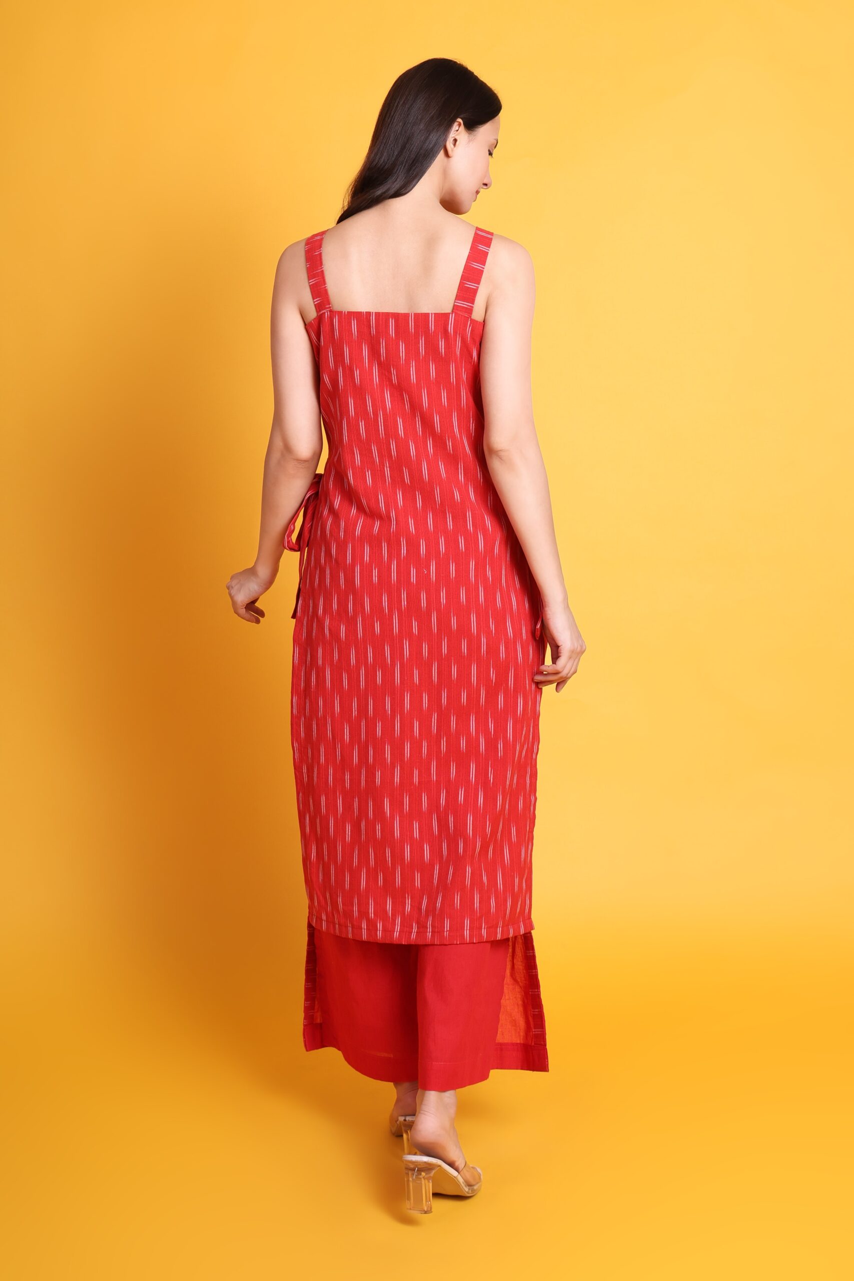 Ikat Strap Kurta With Wide Leg Pant image 4