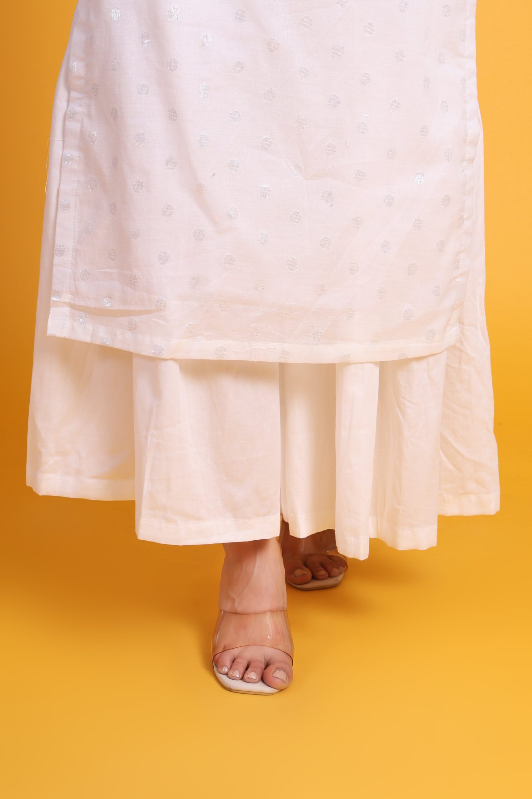 Cotton Noodle Strap Kurta With Sharara Pant image 6