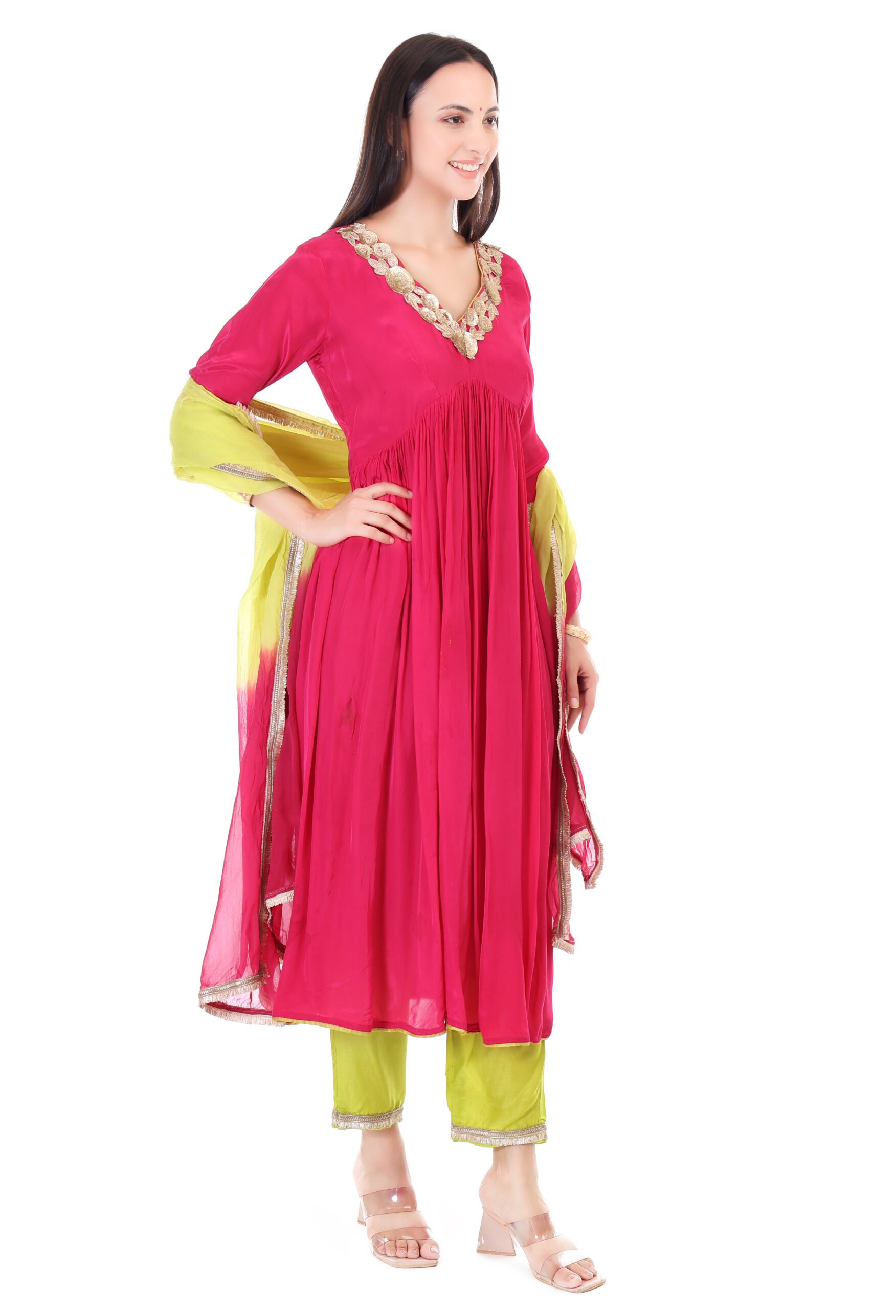 Crepe Anarkali With Orgenzza Dupatta image 4
