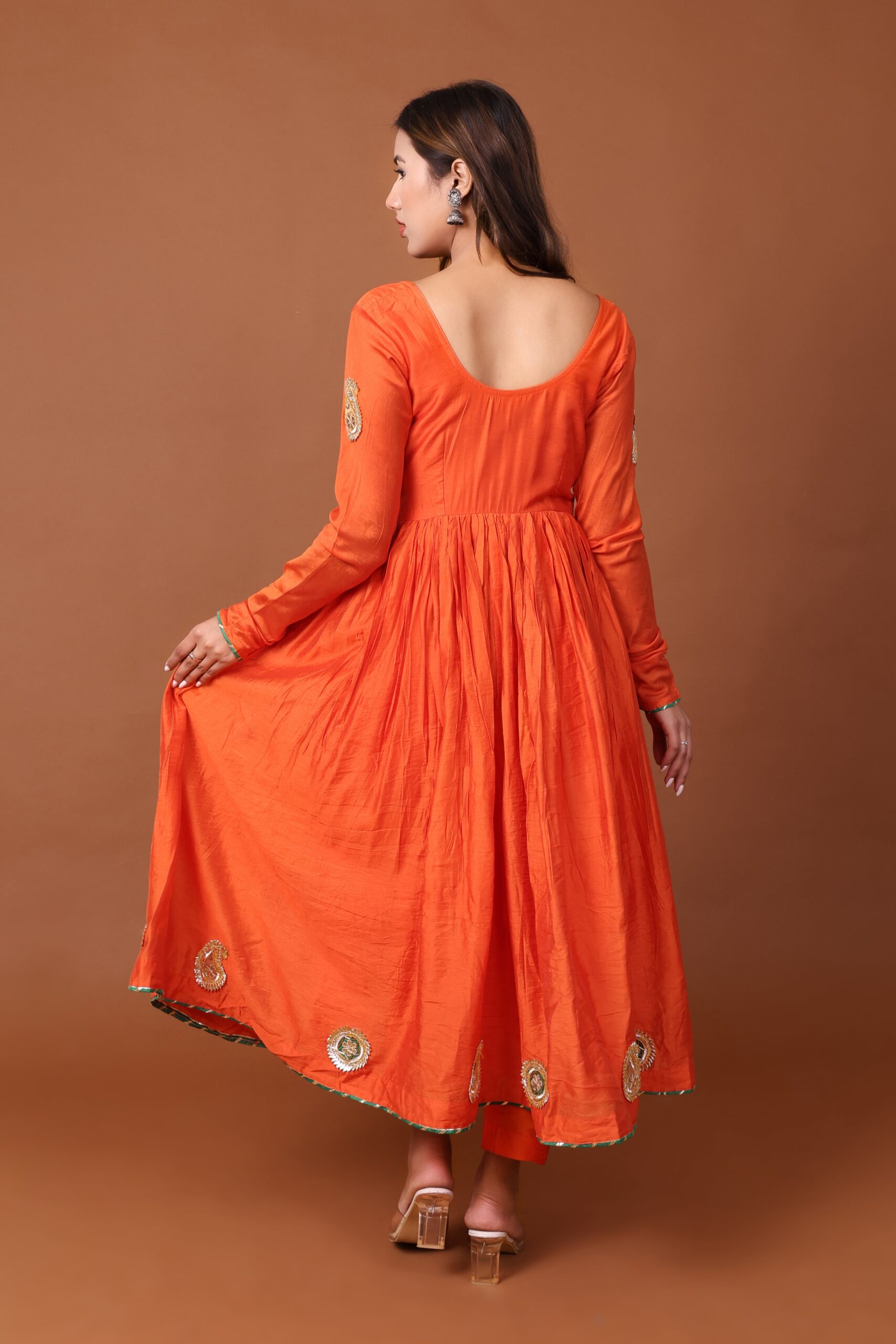 Chanderi Anarkali Kurta Set With Dupatta image 4