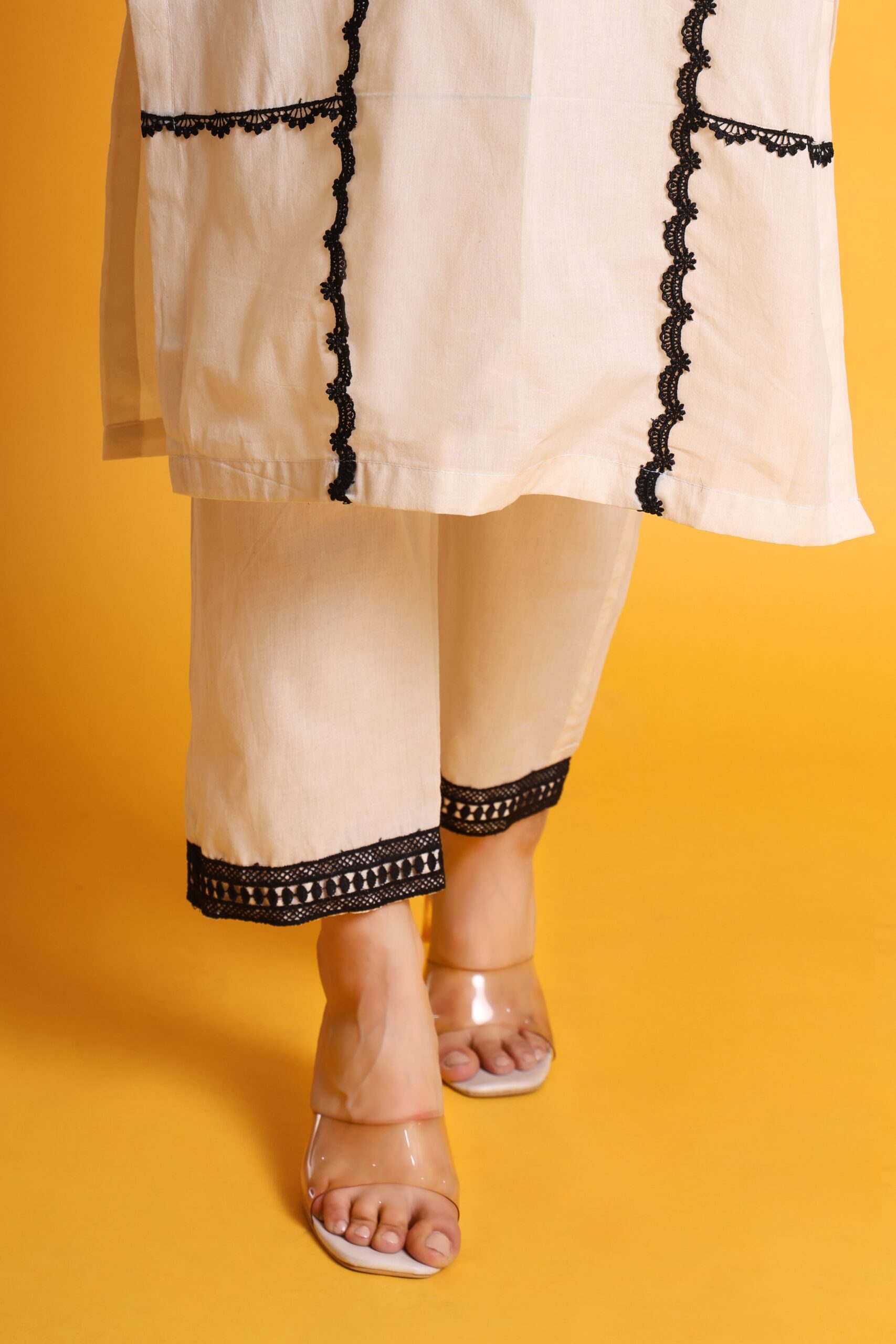 Cora Cotton Lace Work Kurta Set image 6