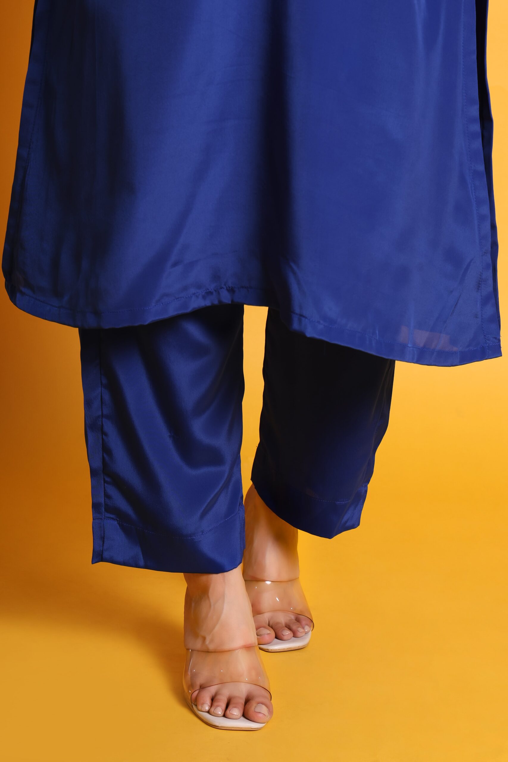 Royal Blue Crepe Kurta Set image 6