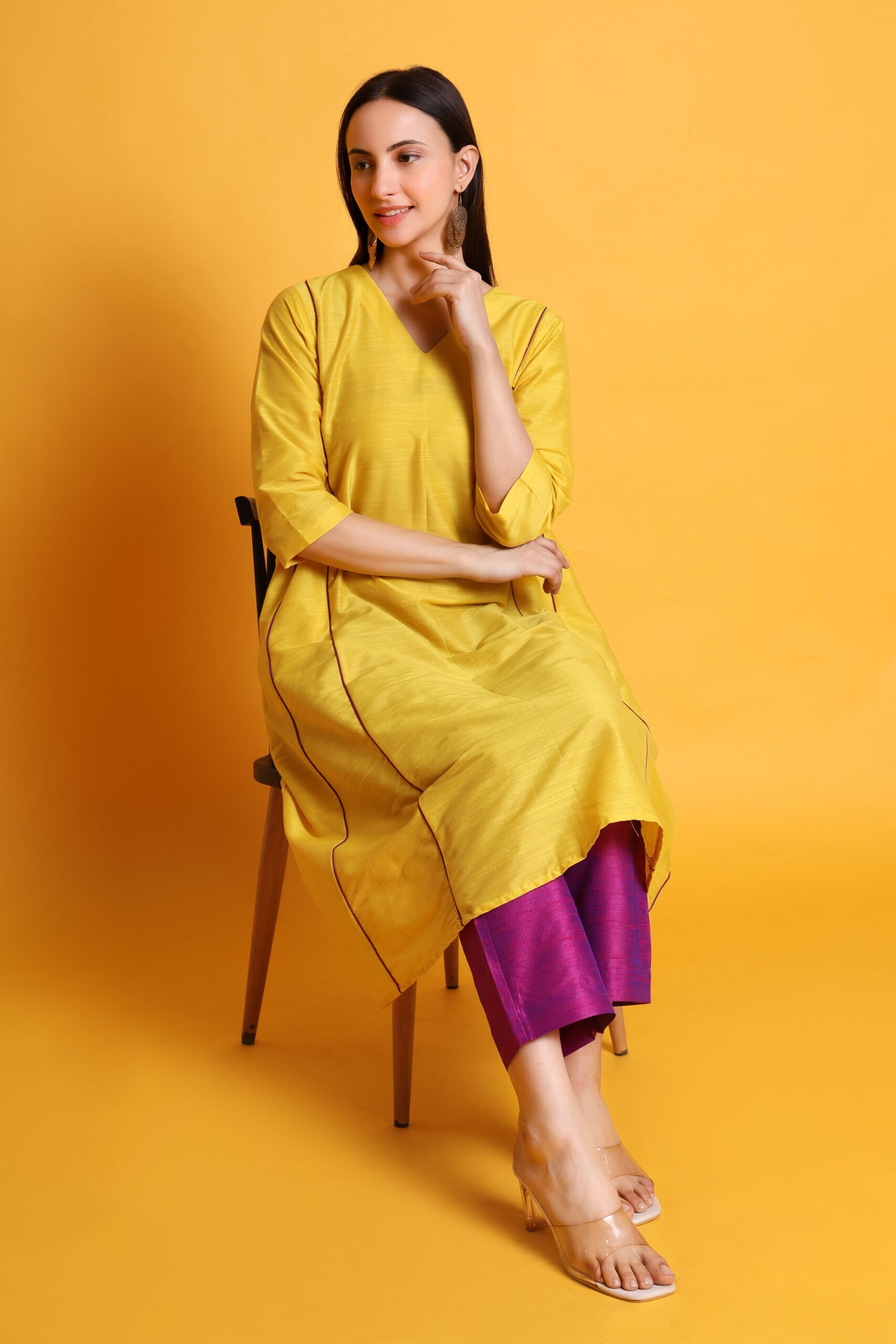 Silk A-line Kurta Set image 4