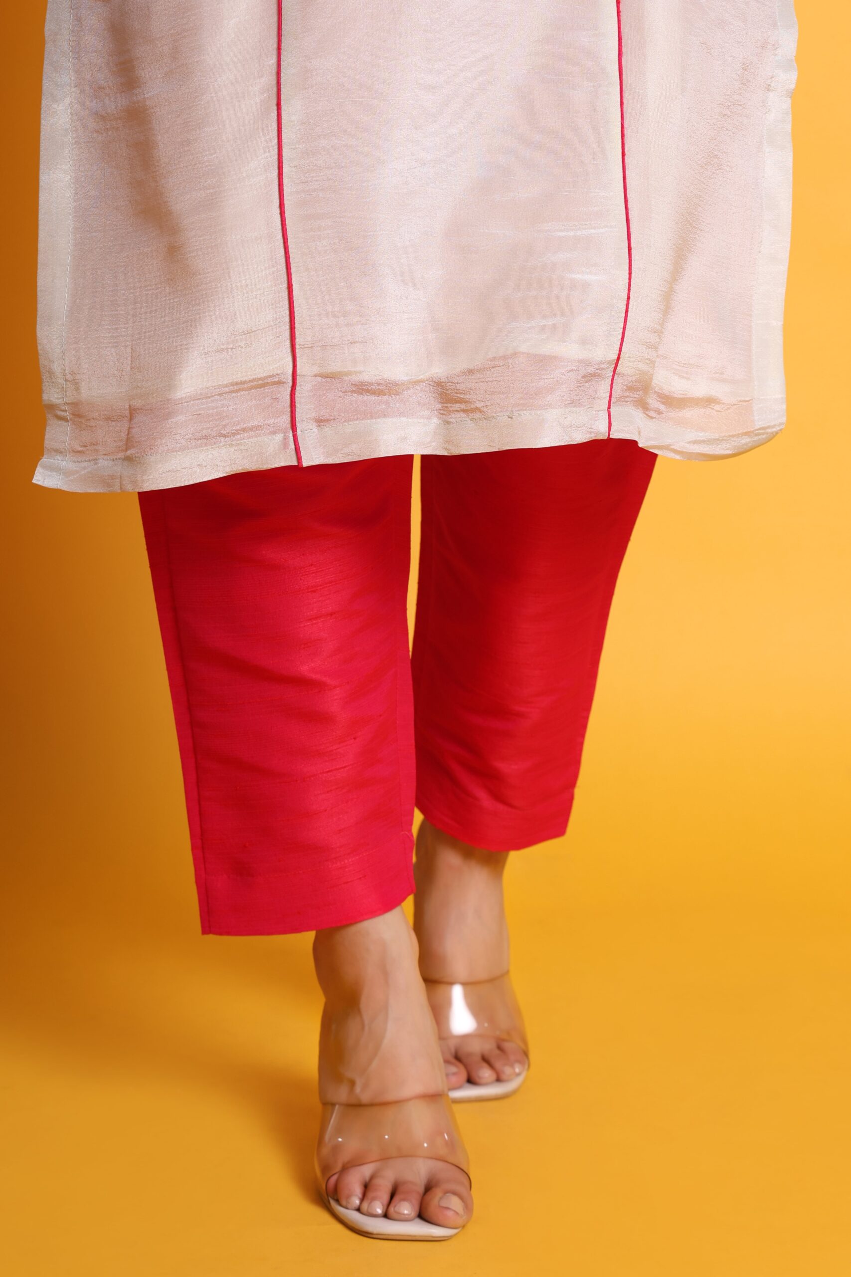 Tissue Silk Kurta With Raw Silk Pant image 6