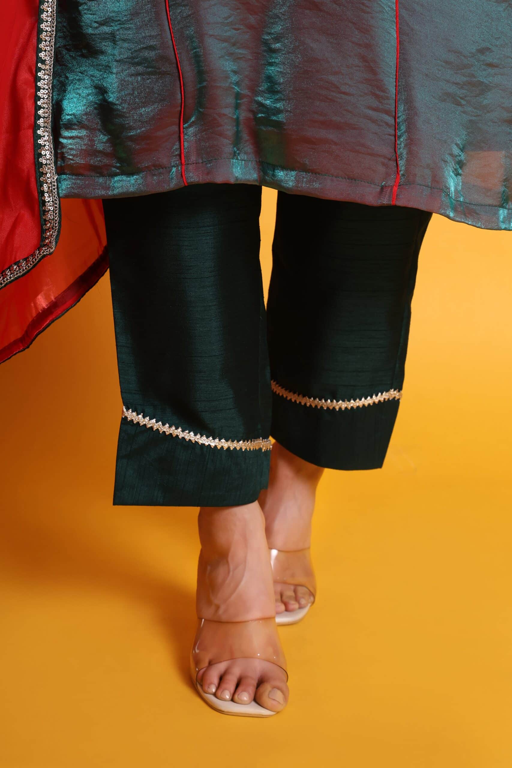 Tissue Organza Kurta Set With Organza Dupatta image 6