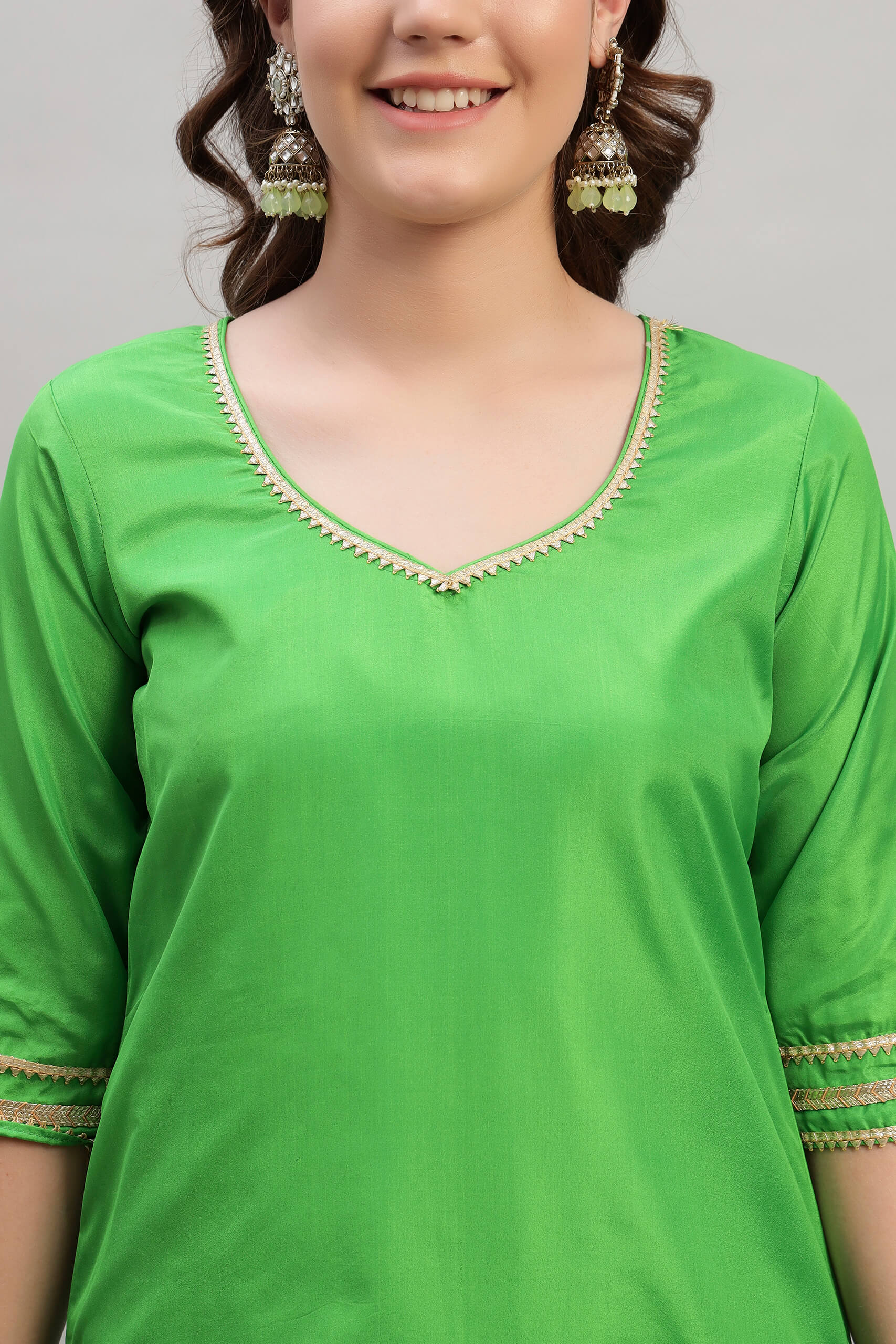 Silk Kurta Set With Kotadoria Dupatta image 7