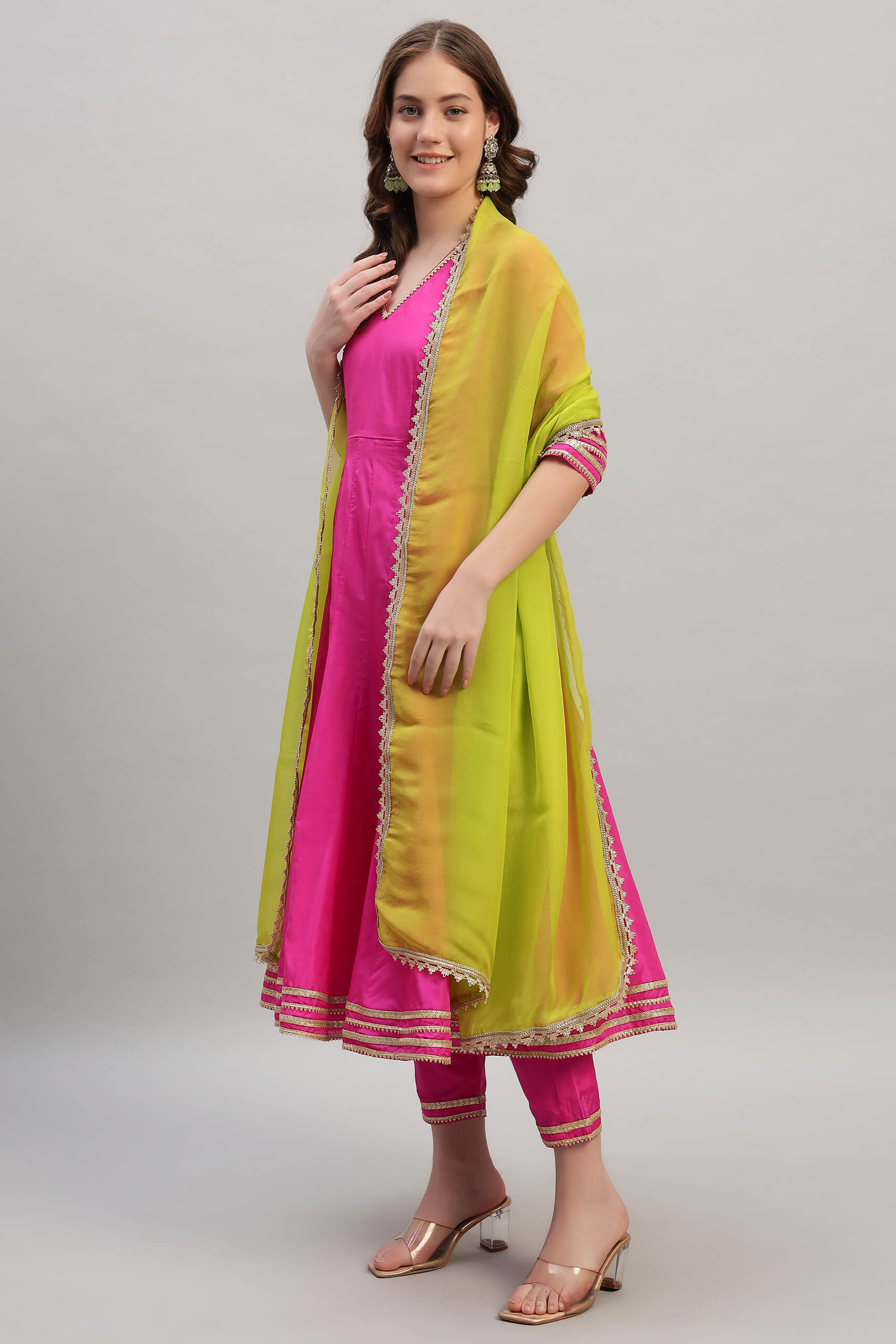 Silk Anarkali Kurta Set image 5