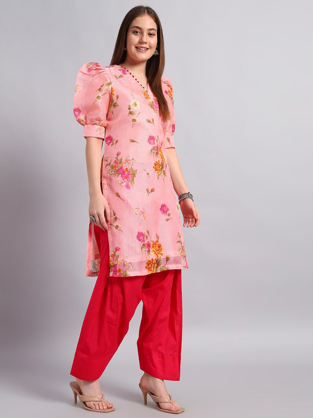 Kotadoria Floral Print Kurta Salwar Set image 5