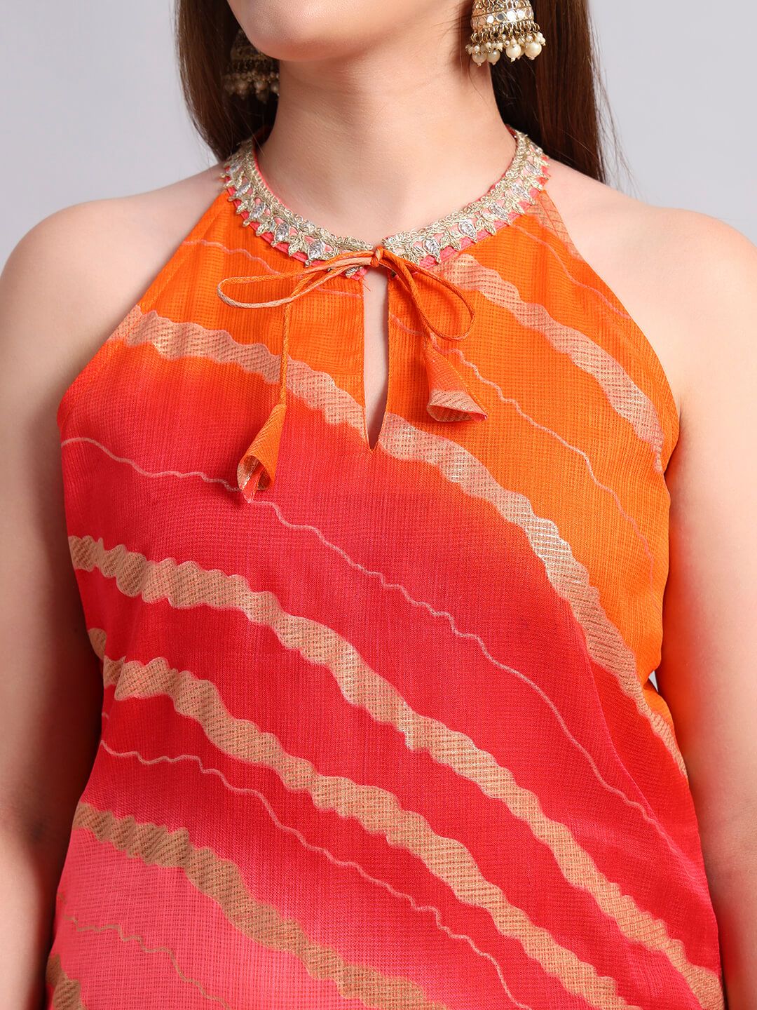 Kotadoria Leheria Kurta Set With Organza Dupatta image 7