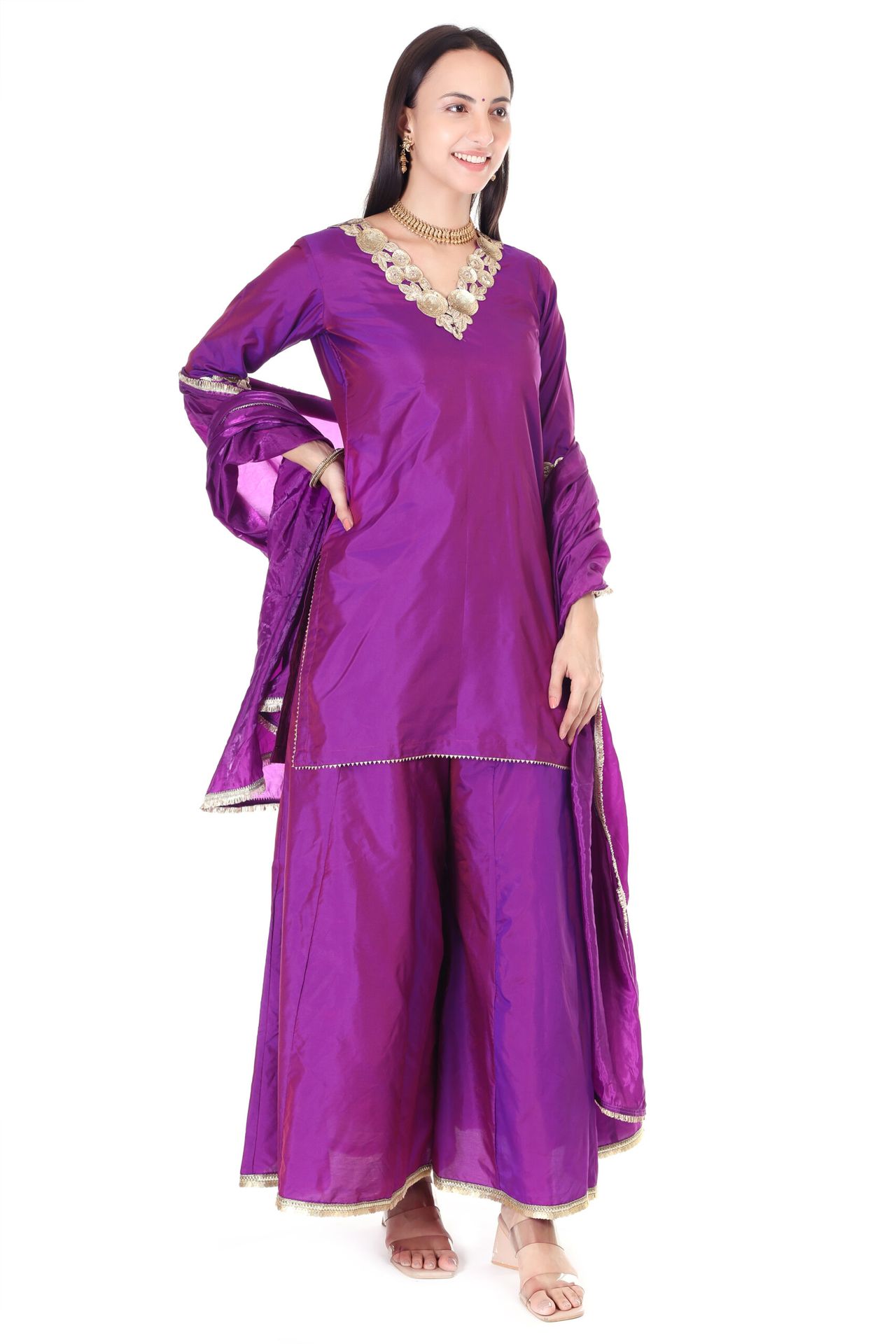 Silk Sharara Set With Orgenzza Dupatta image 4