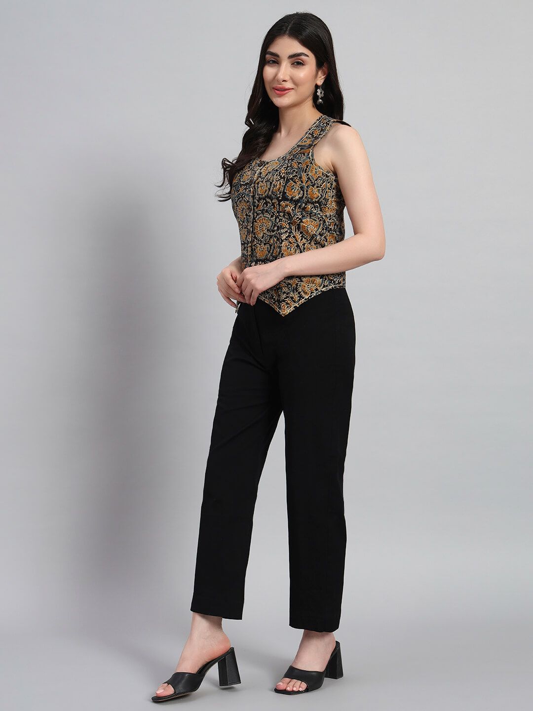 Cotton Kalamkari Basket Top With Pant image 5