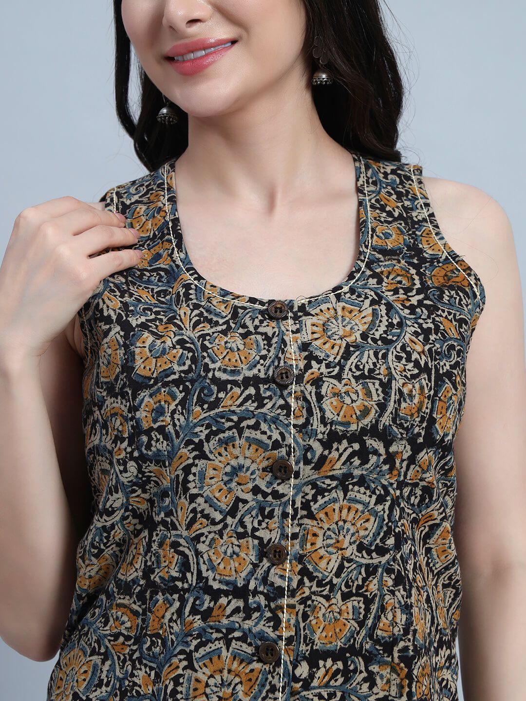 Cotton Kalamkari Basket Top With Pant image 7