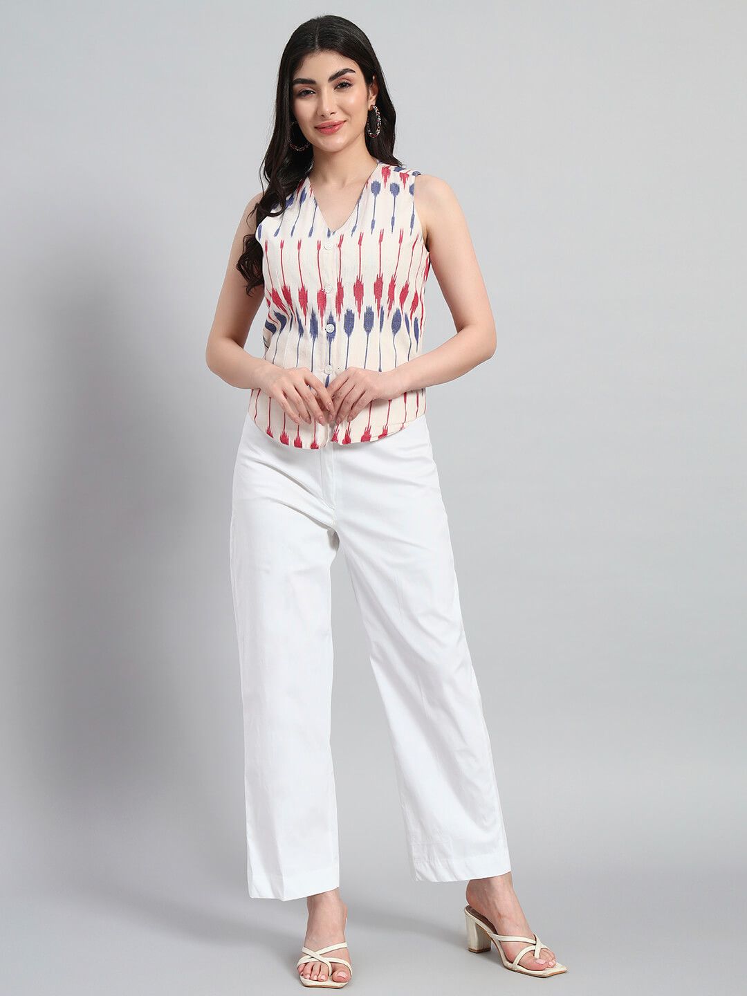 Cotton Ikat Basket Top With Pant image 5