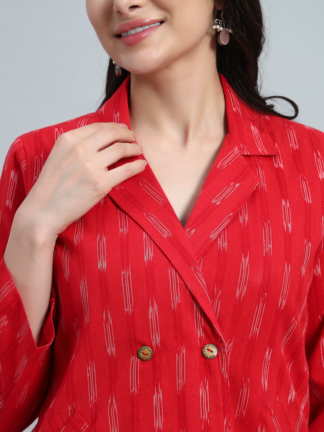 Ikat Cotton Coat Top With Pant image 7