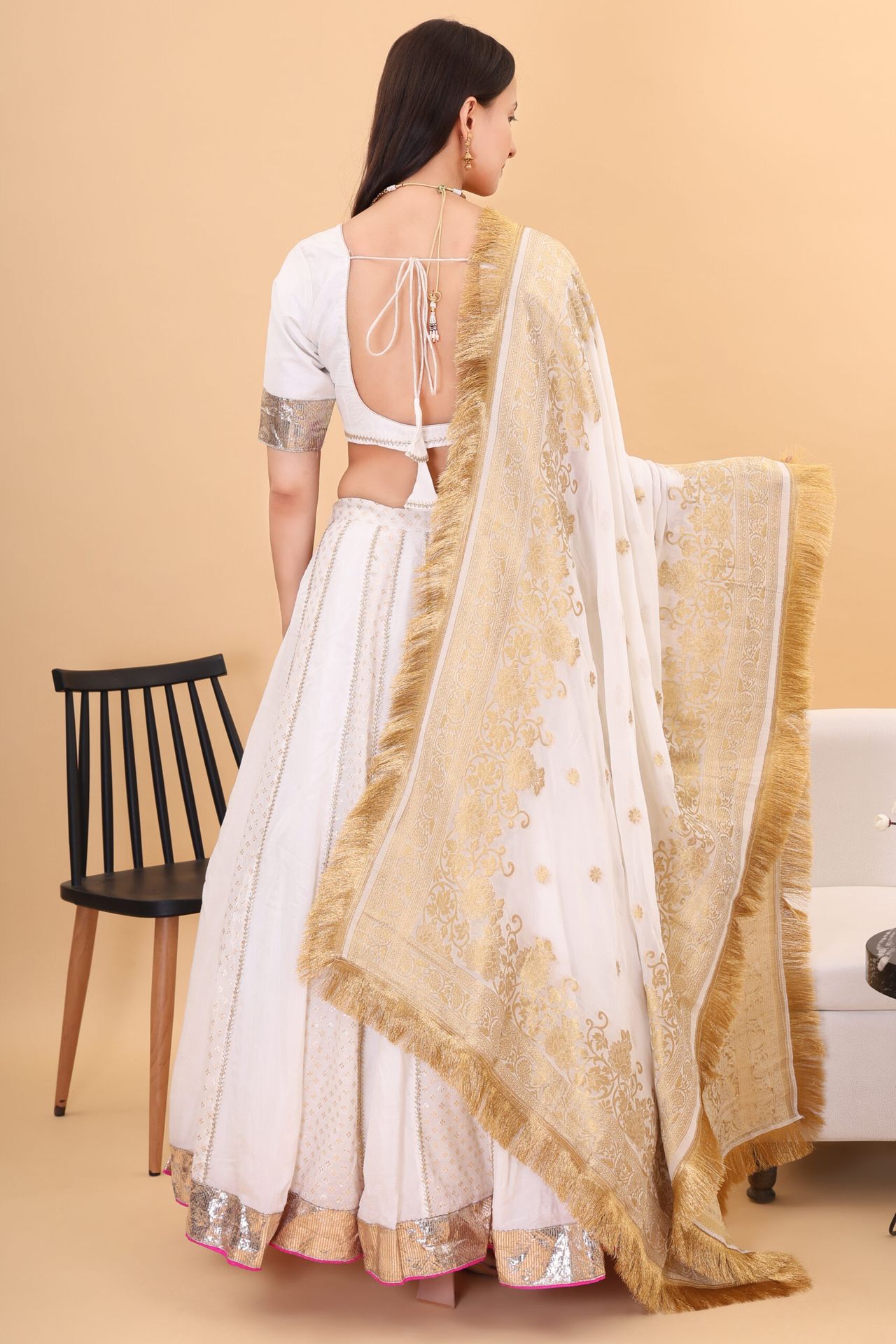 Chanderi Silk Lehanga Set With Georgette Dupatta image 4