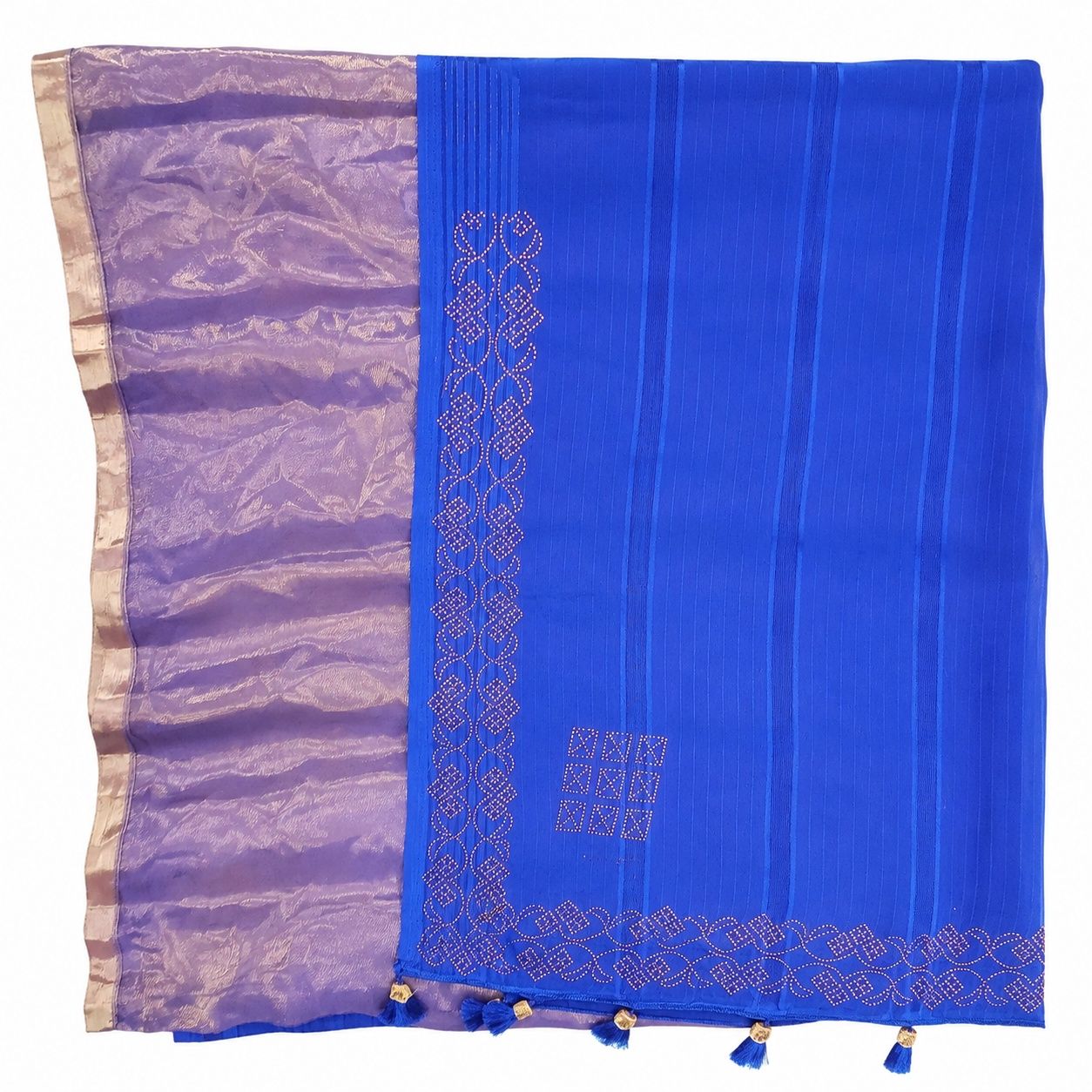 Women’s Blue Saree With Blouse Piece image 2