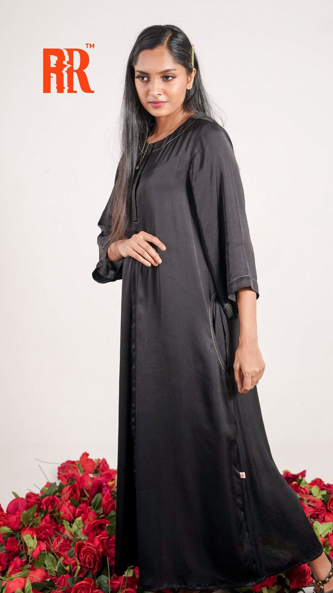 Black Modal Loose-fit Dress