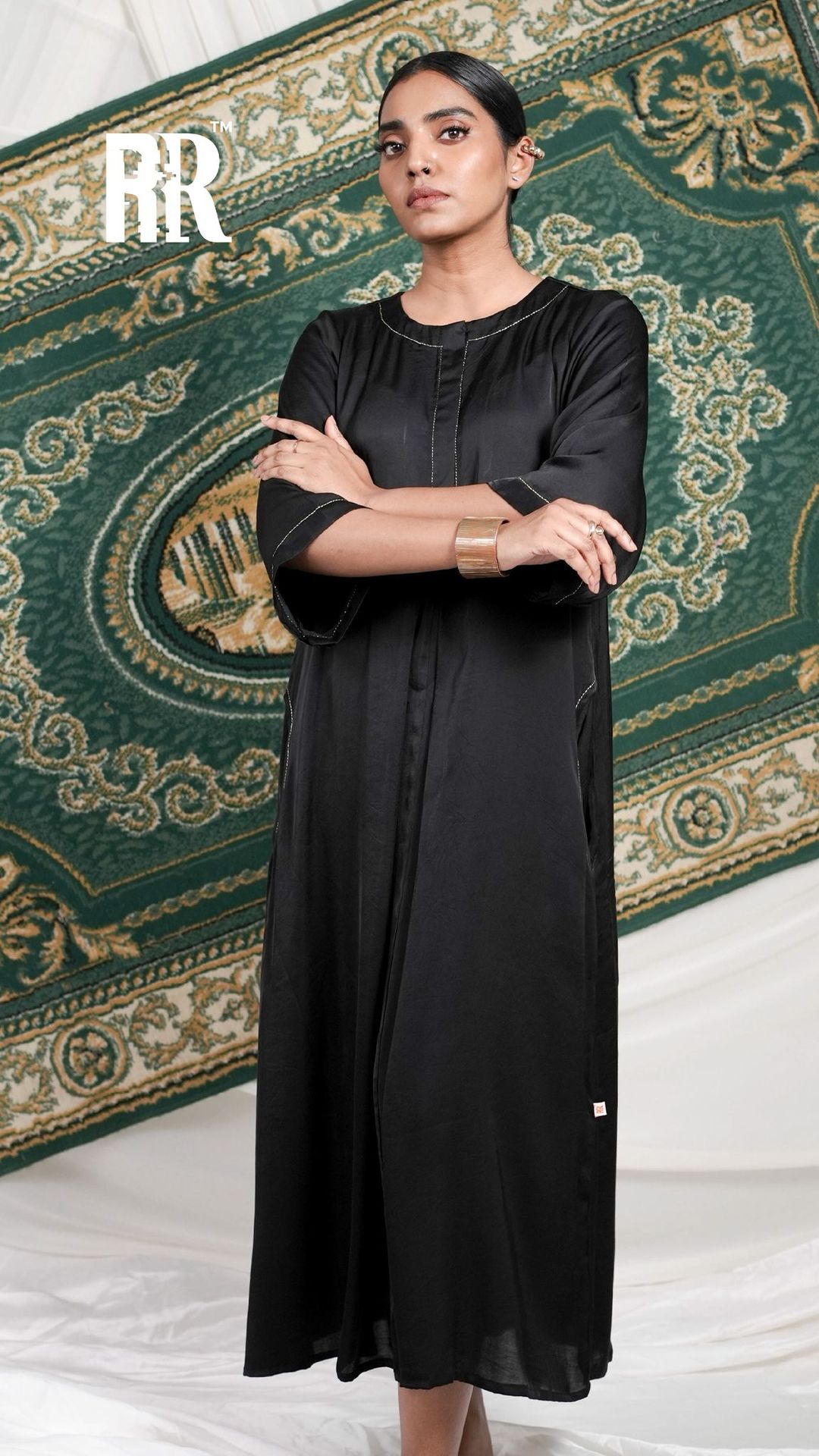 Black Modal Loose-fit Dress image 3