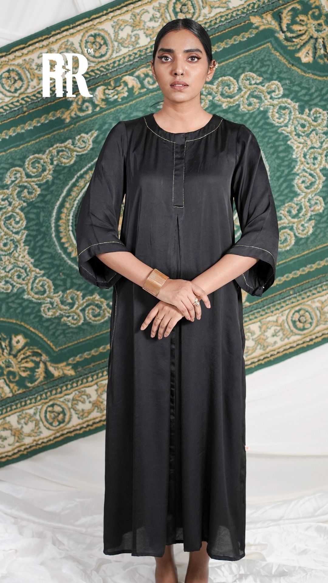 Black Modal Loose-fit Dress image 5