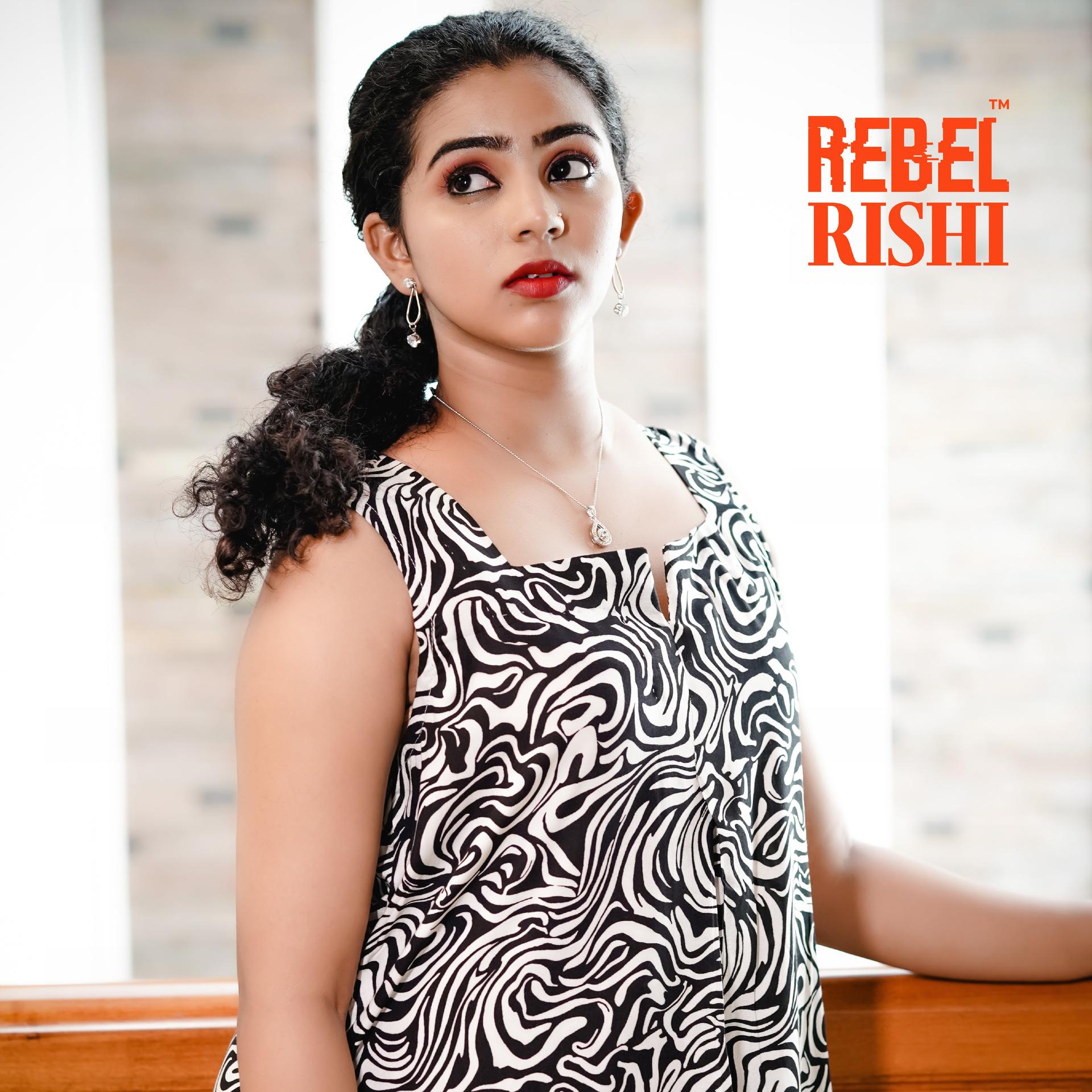 Zebra Printed Long Dress