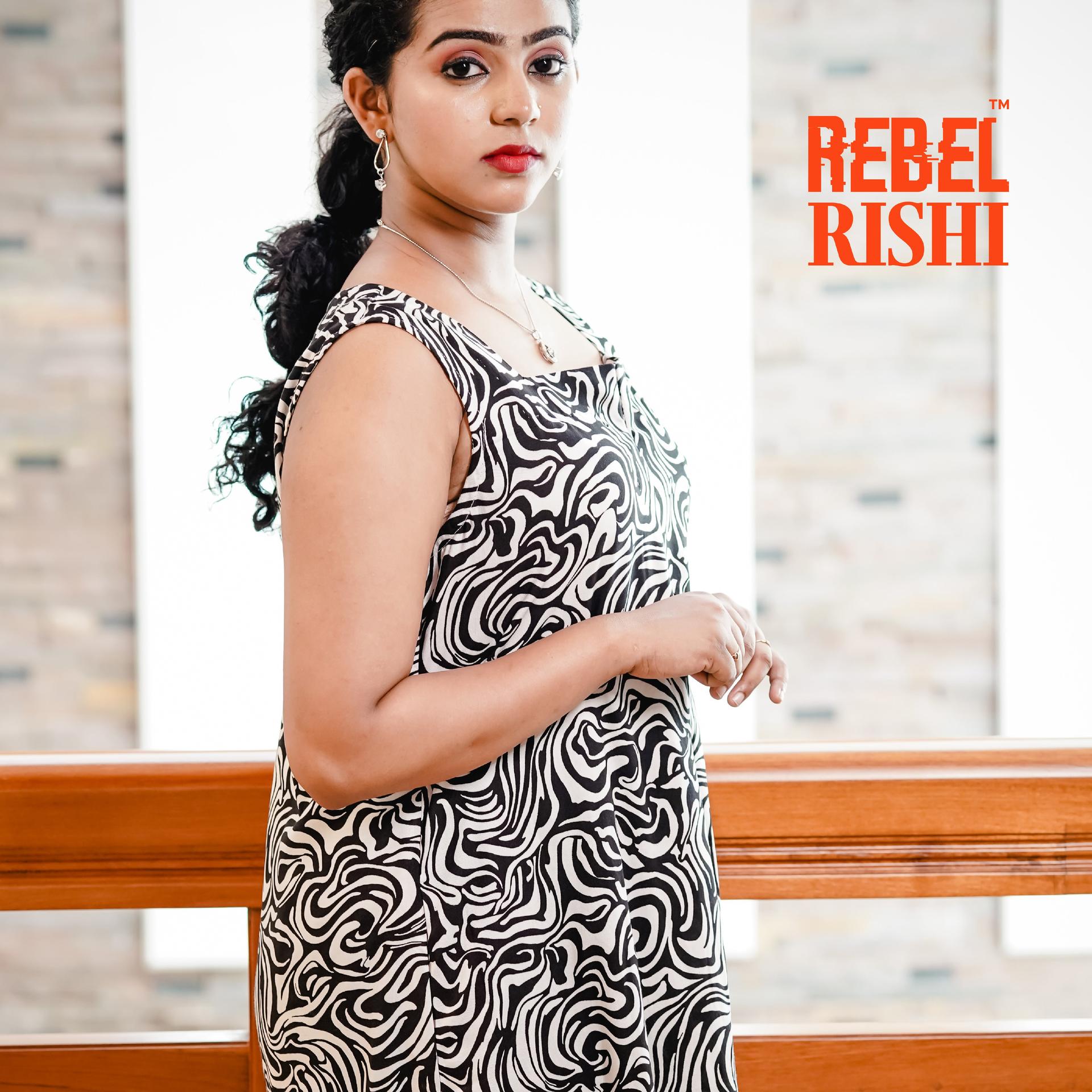 Zebra Printed Long Dress image 3