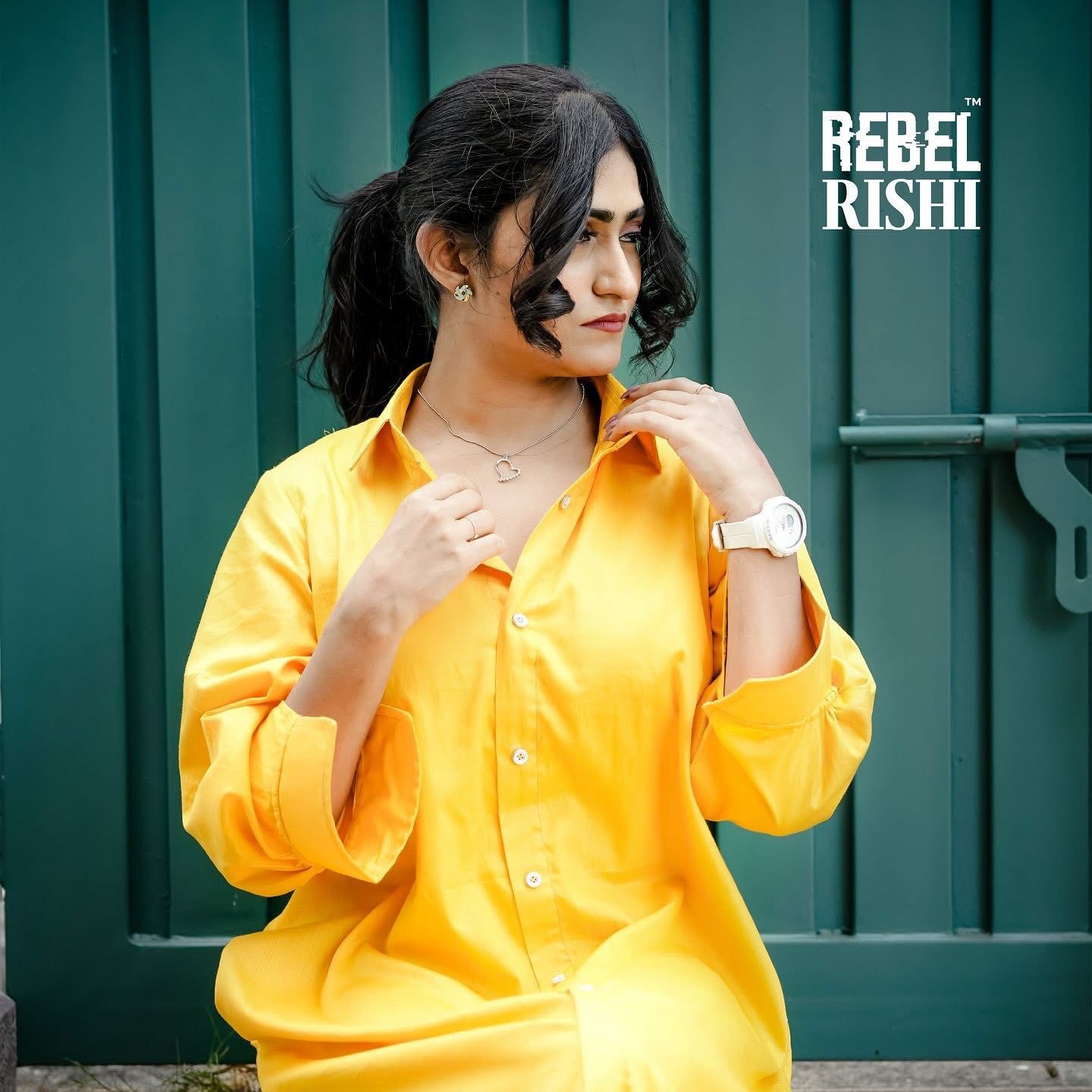 Solid Yellow Collar Dress image 2