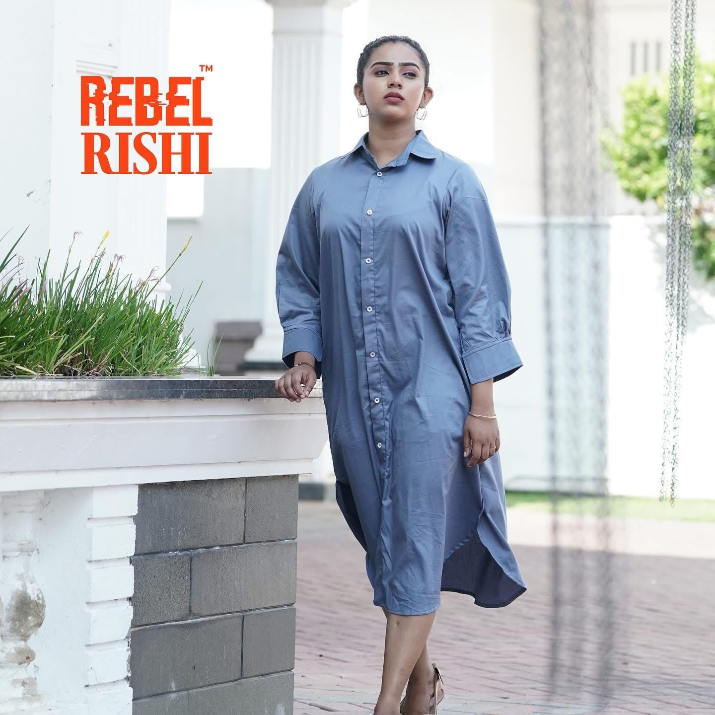 Ash Blue Shirt Dress