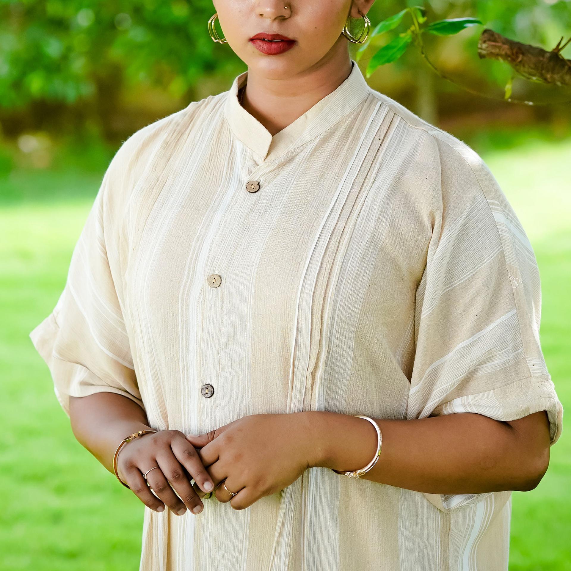 Pleated Beige Dress image 3