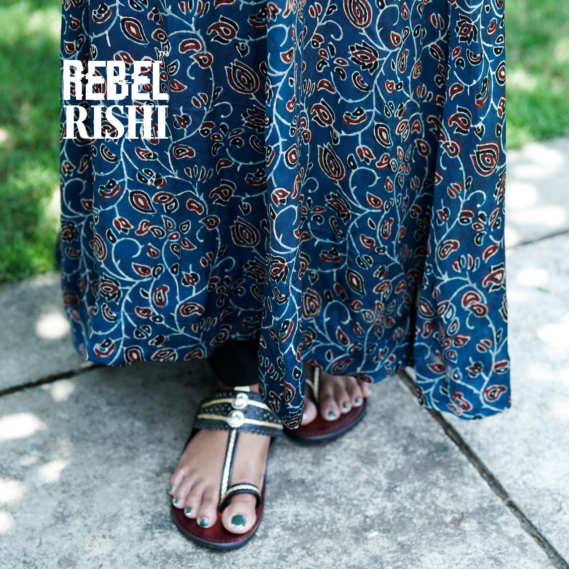 Jewel Neck Modal Silk Blue Kurta image 4