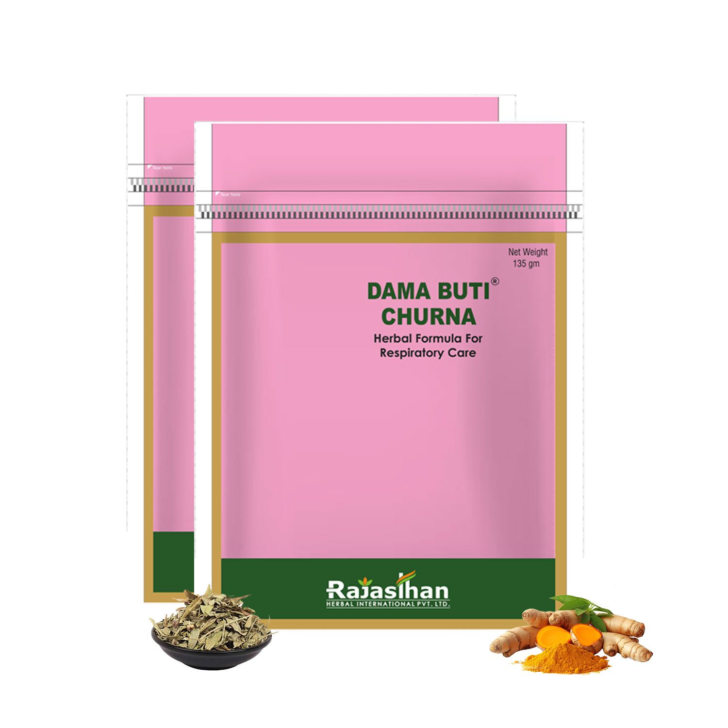 Dama Buti Churna | Improve Respiratory System | Useful In Asthma, Copd, Allergic Cough & Chronic Bronchitis | Pack Of 2| Each 135GM.