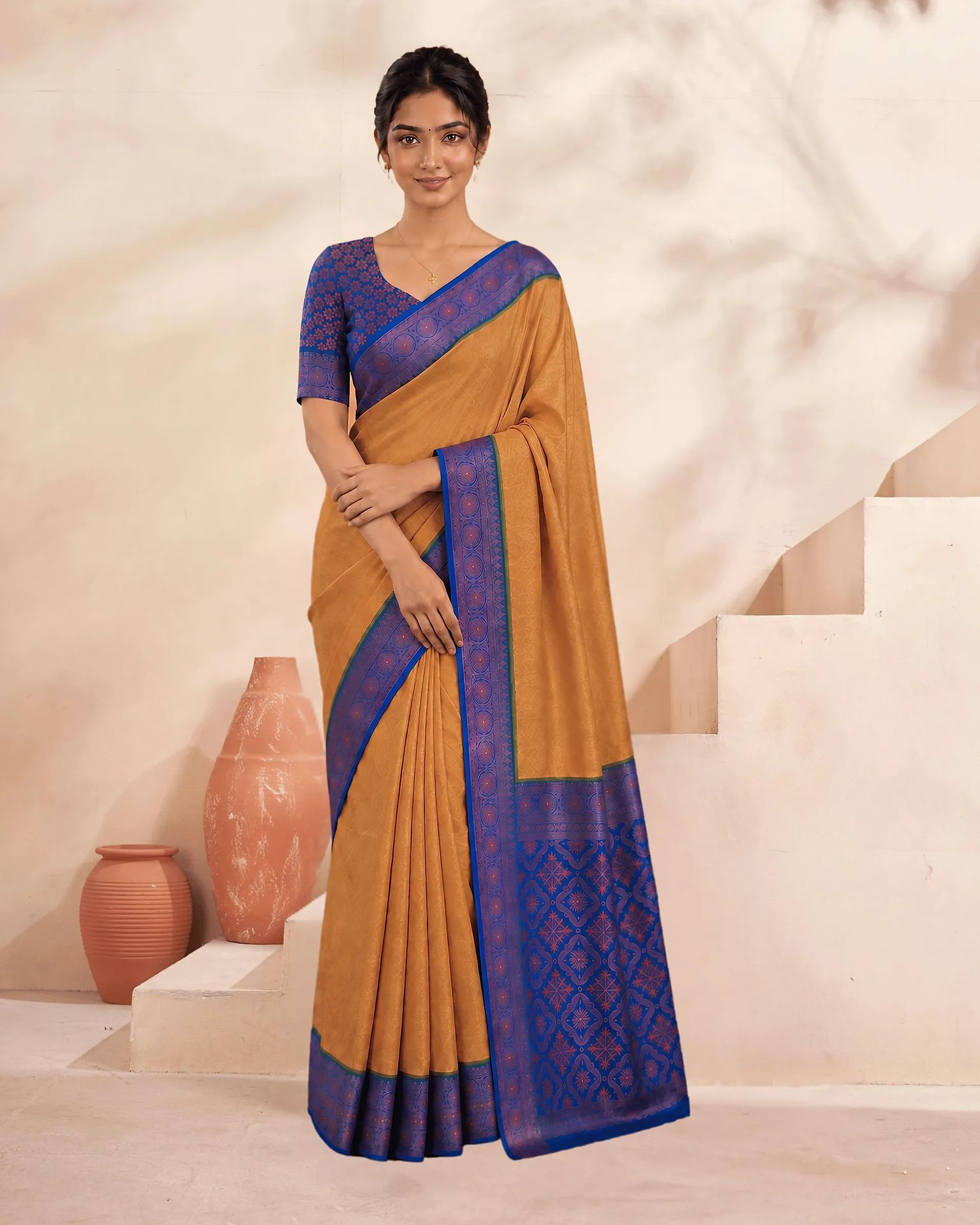 Mustard Indigo – Kubera Soft Silk Saree