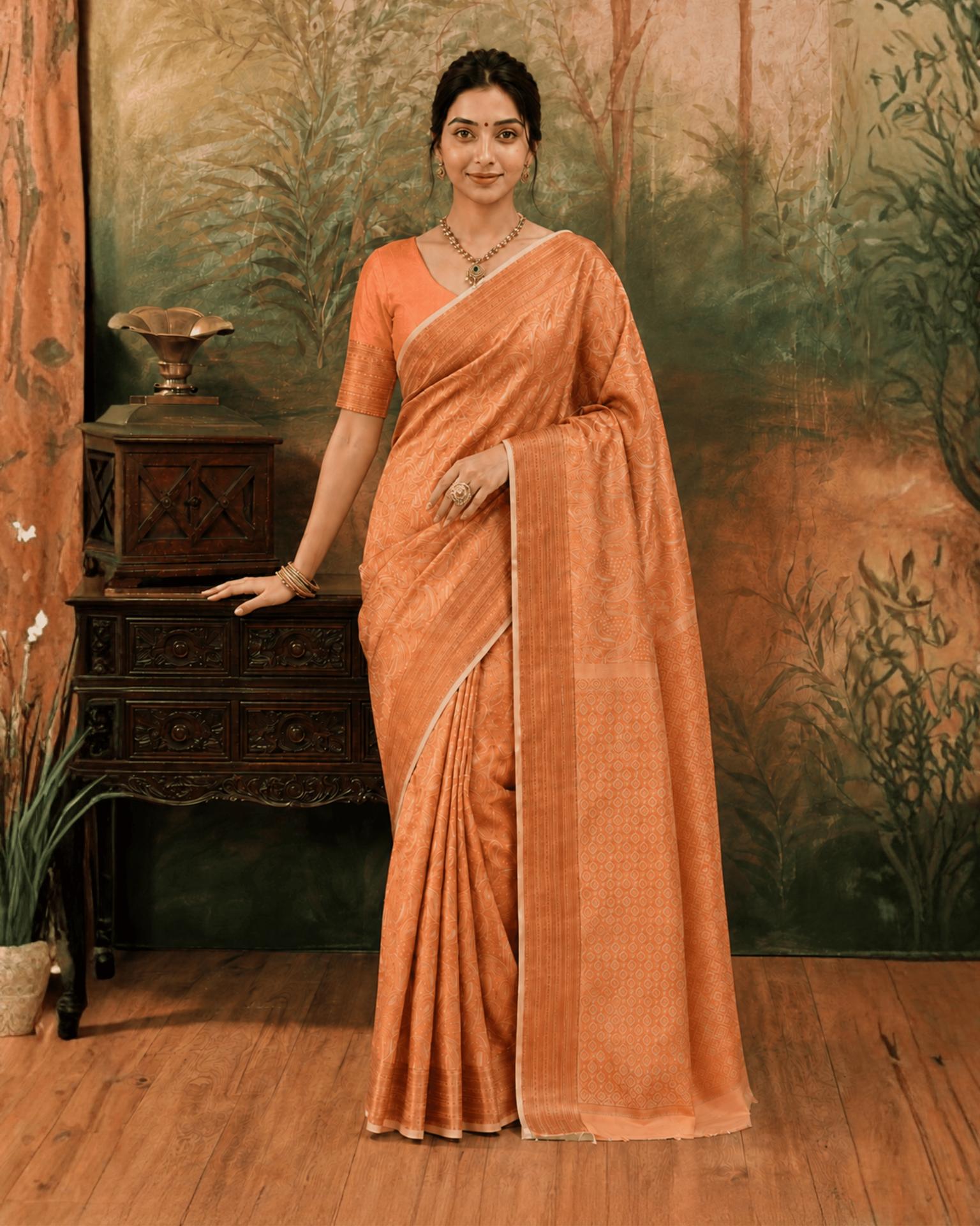 Rust Silk Saree
