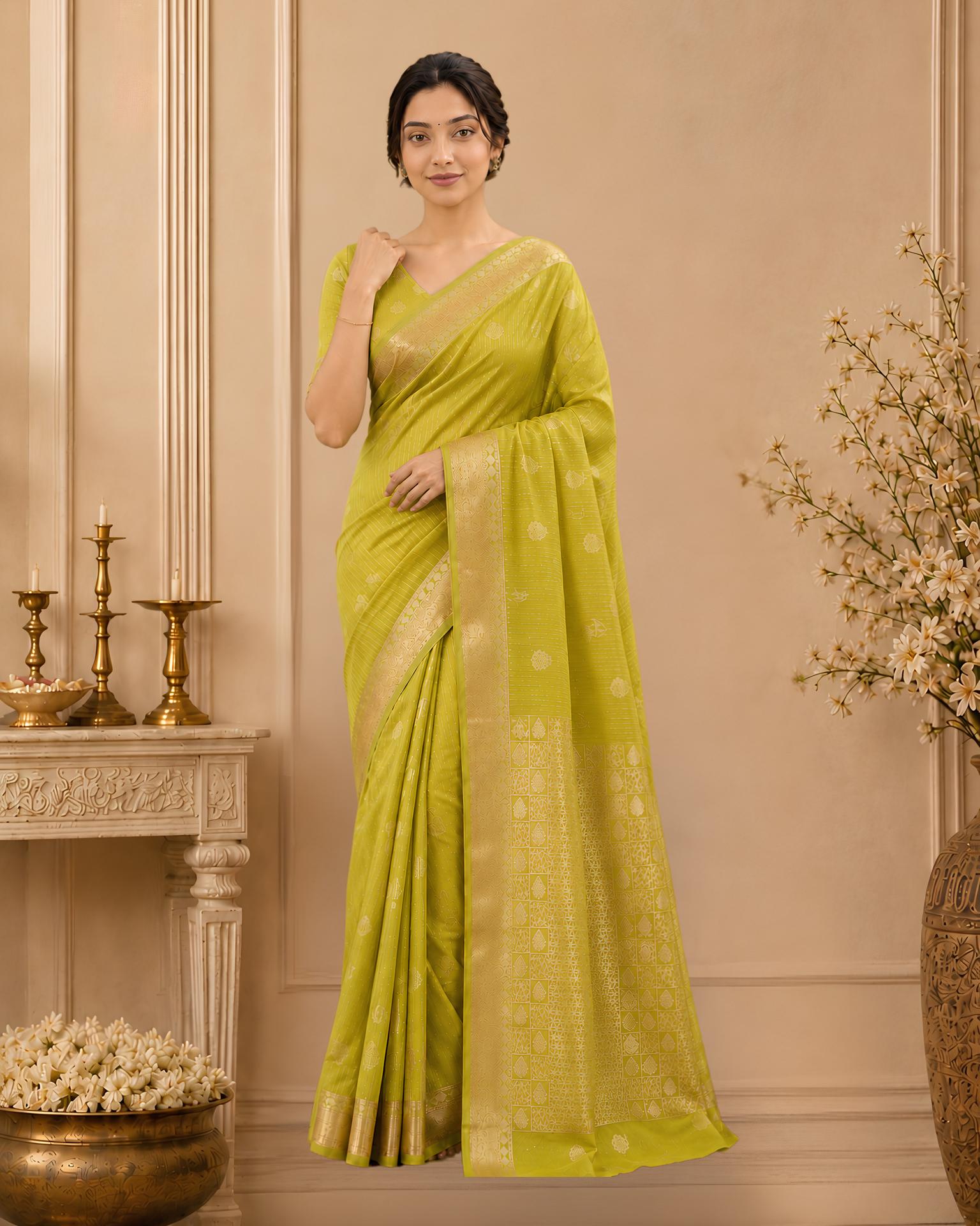 Golden Leaf Handloom Saree