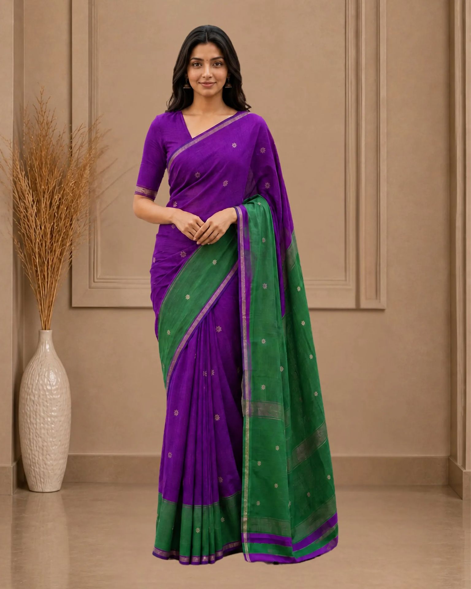 Jamuni Green Handloom Saree