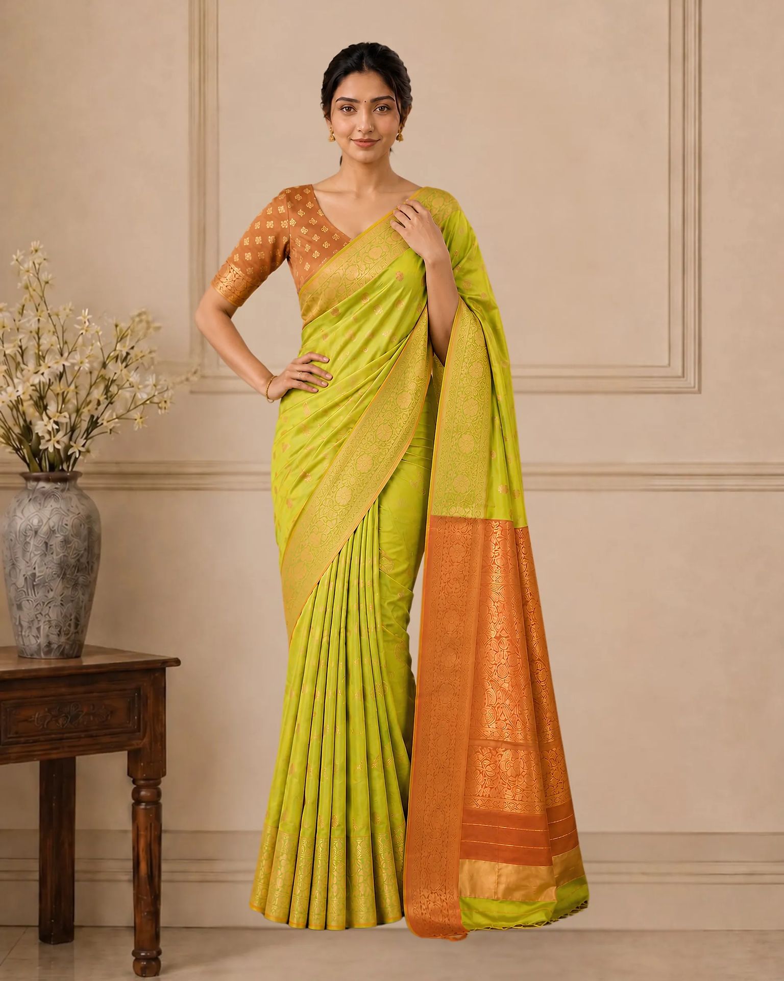 Manjal Butta Saree